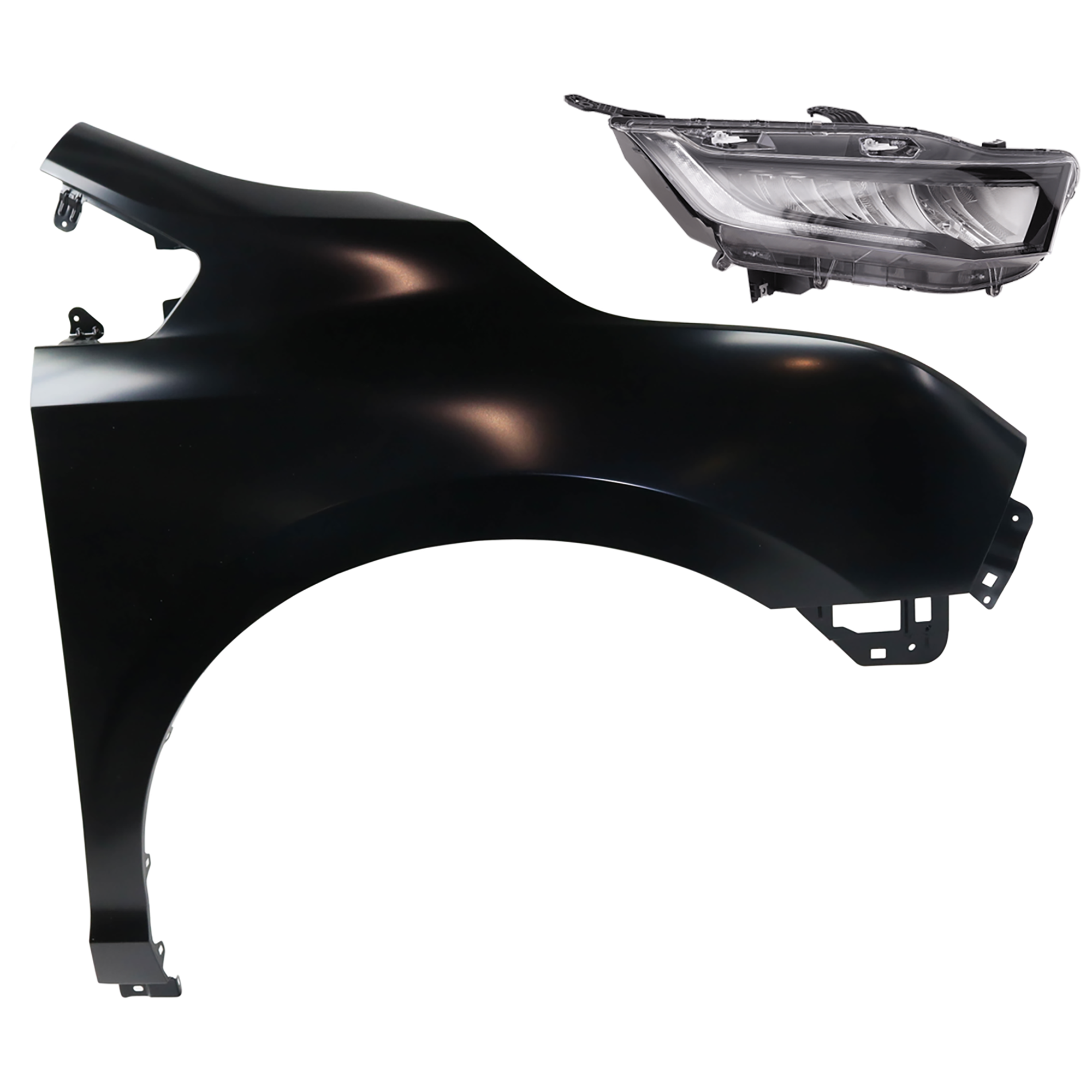 AM ODYSSEY 23-25 HEAD LAMP RH 2 pc Kit Assembly LED with Fender SKU KIT 081526-376 Partslink HO2503210 HO1241194 OEM 33100THRA41-60211THR305ZZ