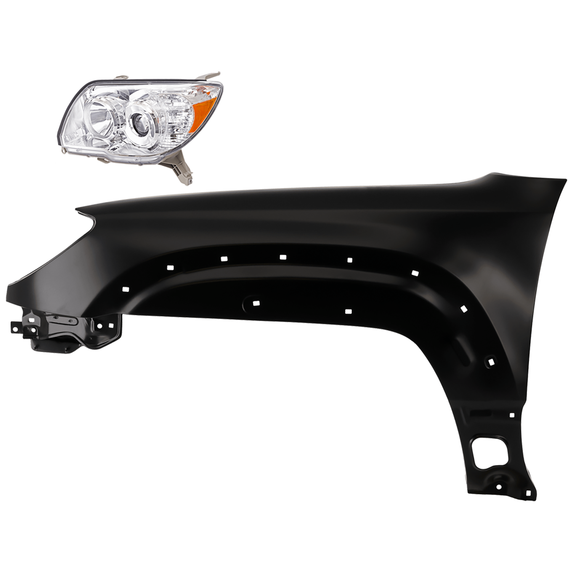 AM 4RUNNER 06-09 HEAD LAMP LH 2 pc Kit Lens and Housing Halogen Limited Sport SR5 Models with Fender SKU KIT 081526-428 Partslink TO2502164 TO1240216 OEM 8117035421-5380235670