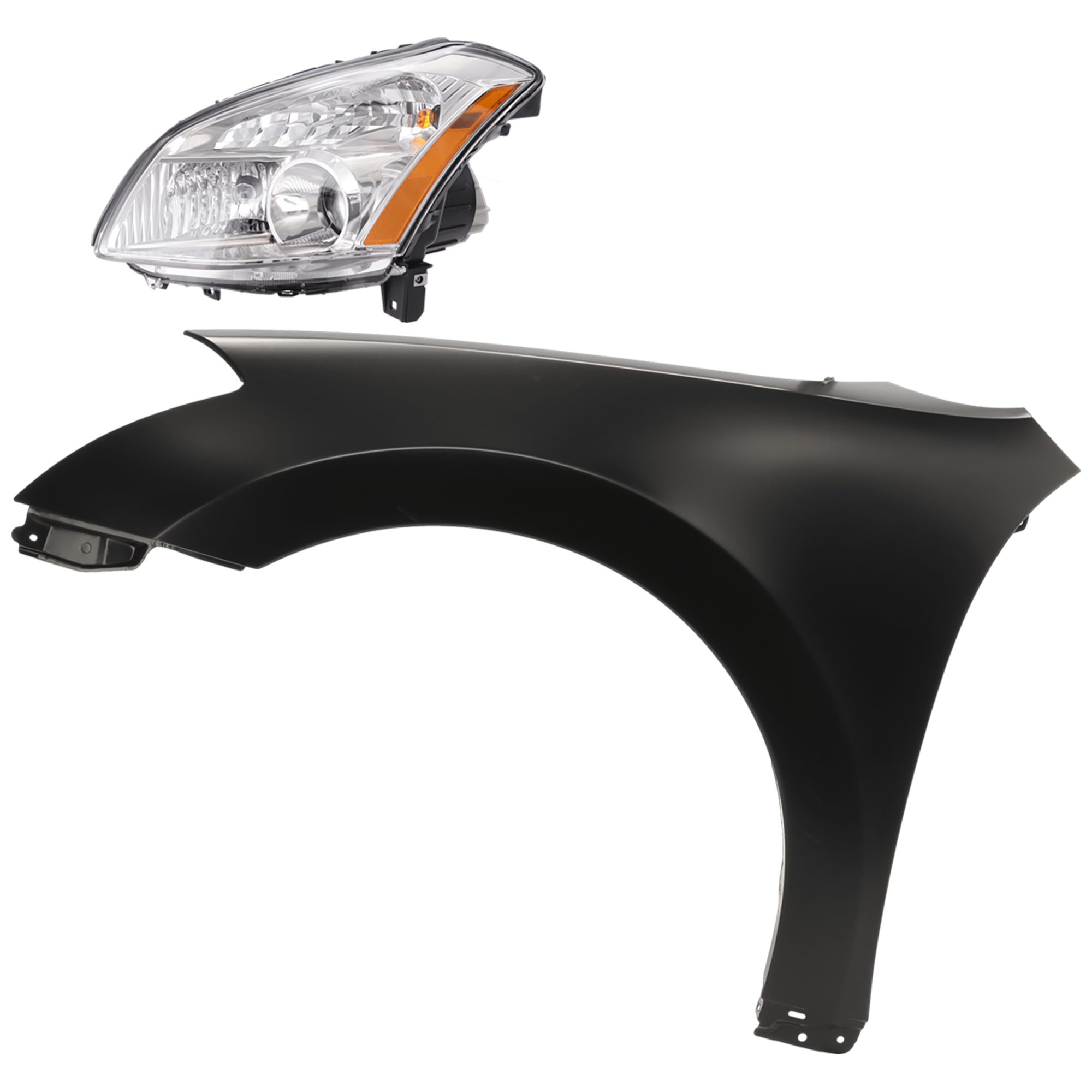 AM MAXIMA 07-08 HEAD LAMP LH 2 pc Kit Assembly Halogen SE SL Models with Fender SKU KIT 081526-43 Partslink NI2502179 NI1240176 OEM 26060ZK30B 631137Y030