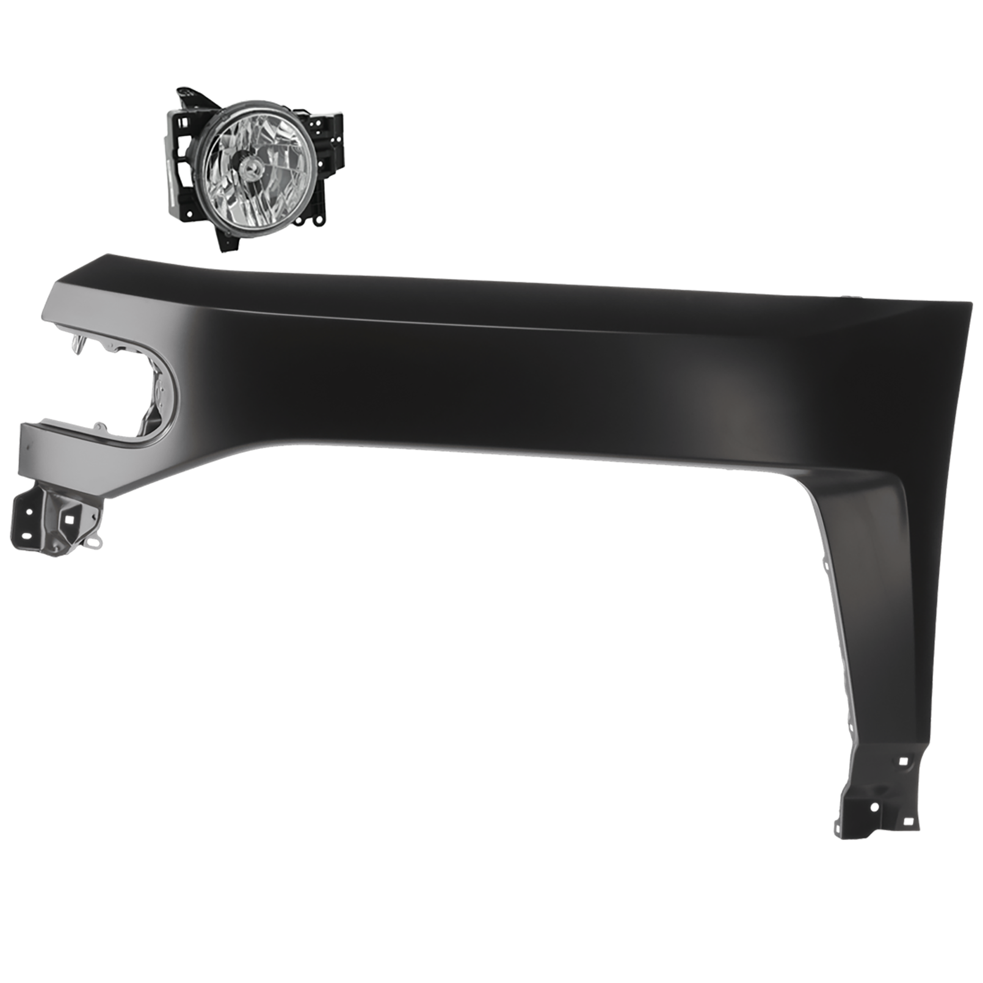 AM FJ CRUISER 07-14 HEAD LAMP LH 2 pc Kit Lens and Housing Halogen with Fender CAPA SKU KIT 081526-443 Partslink TO2502173C TO1240214C OEM 8107035445-5380235750