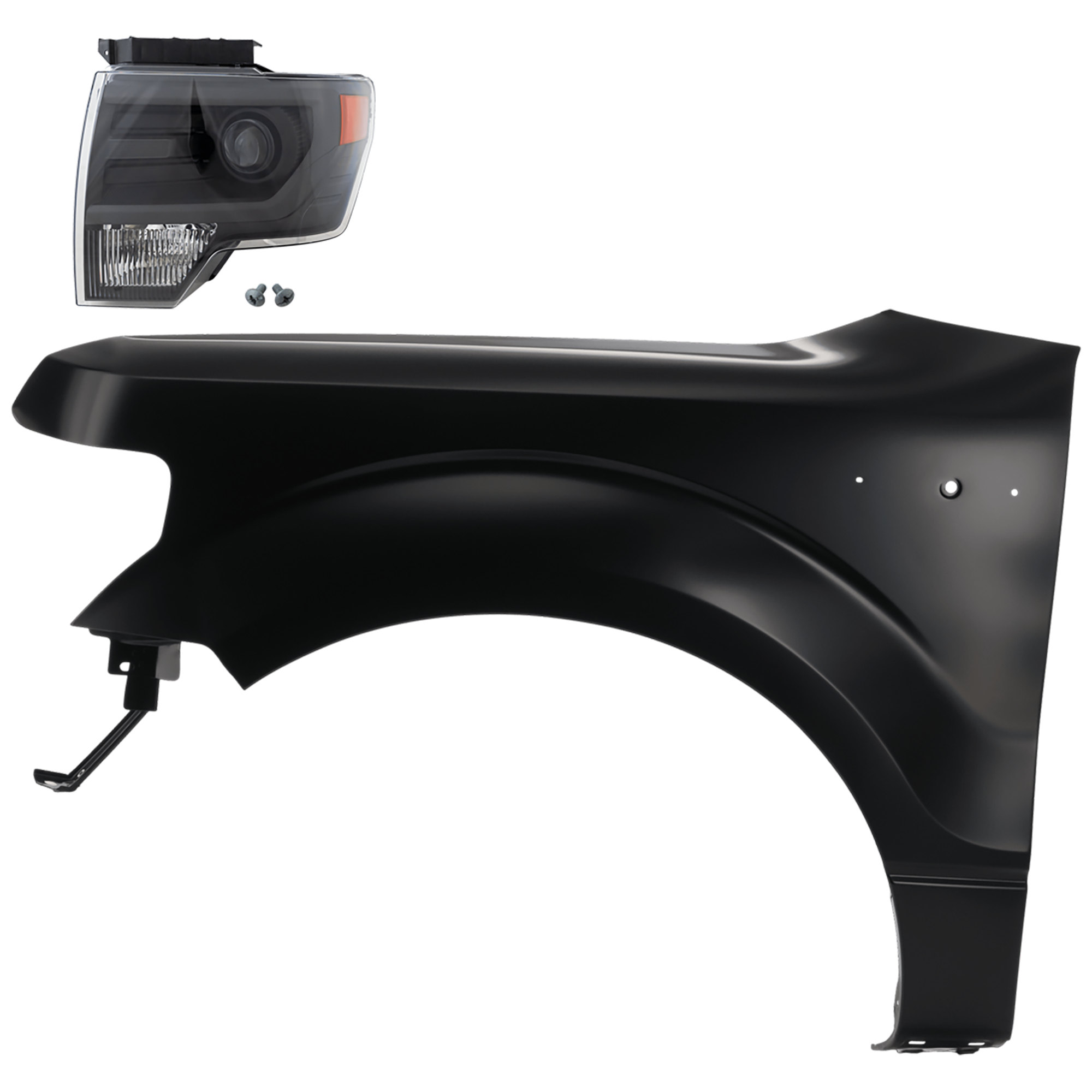 AM F 150-10-14 HEAD LAMP LH 2 pc Kit Lens and Housing HID Xenon w o HID Kit Gray Interior SVT Raptor Model with Fender CAPA SKU KIT 081526-466 Partslink FO2518122C FO1240272C OEM DL3Z13008CB BL3Z16006A