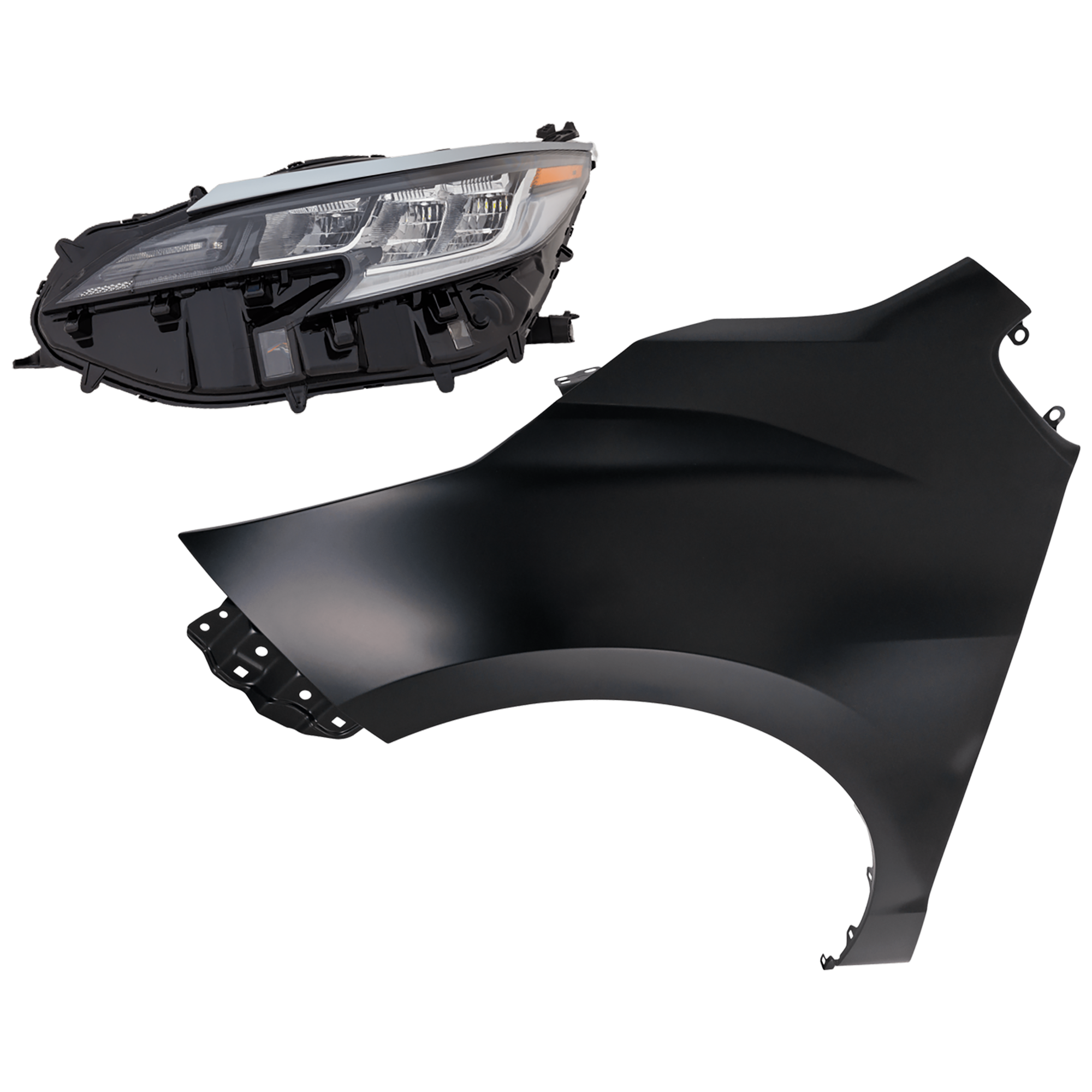 AM SIENNA 21-25 HEAD LAMP LH 2 pc Kit Assembly LED Limited Model with Fender SKU KIT 081526-53 Partslink TO2502307 TO1240280 OEM 8115008120-5381208050