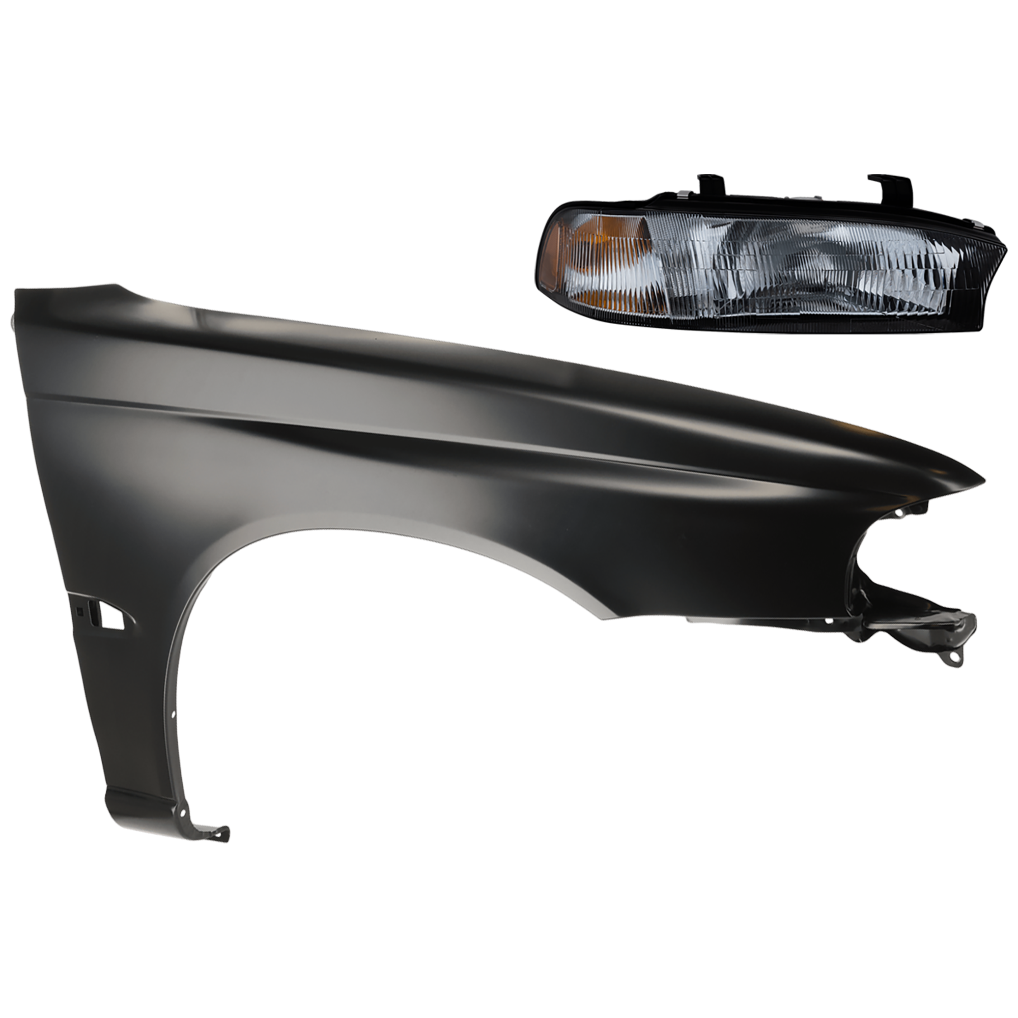 AM LEGACY 96-97 HEAD LAMP RH 2 pc Kit Assembly Halogen with Fender SKU KIT 081526-540 Partslink SU2503104 SU1241112 OEM 84001AC022-57110AC080