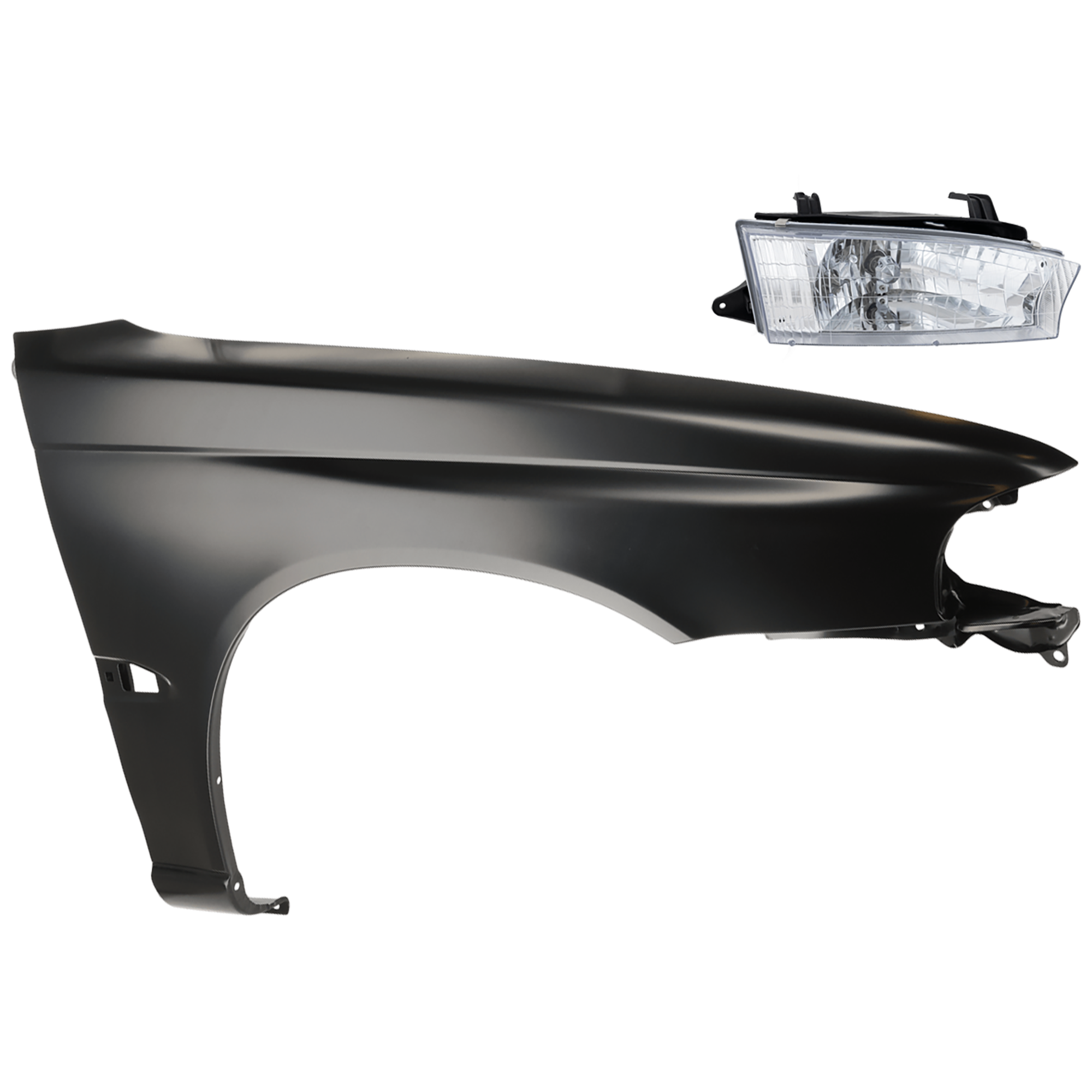 AM LEGACY 97-99 HEAD LAMP RH 2 pc Kit Assembly Halogen with Fender SKU KIT 081526-544 Partslink SU2503103 SU1241112 OEM 84001AC222-57110AC080