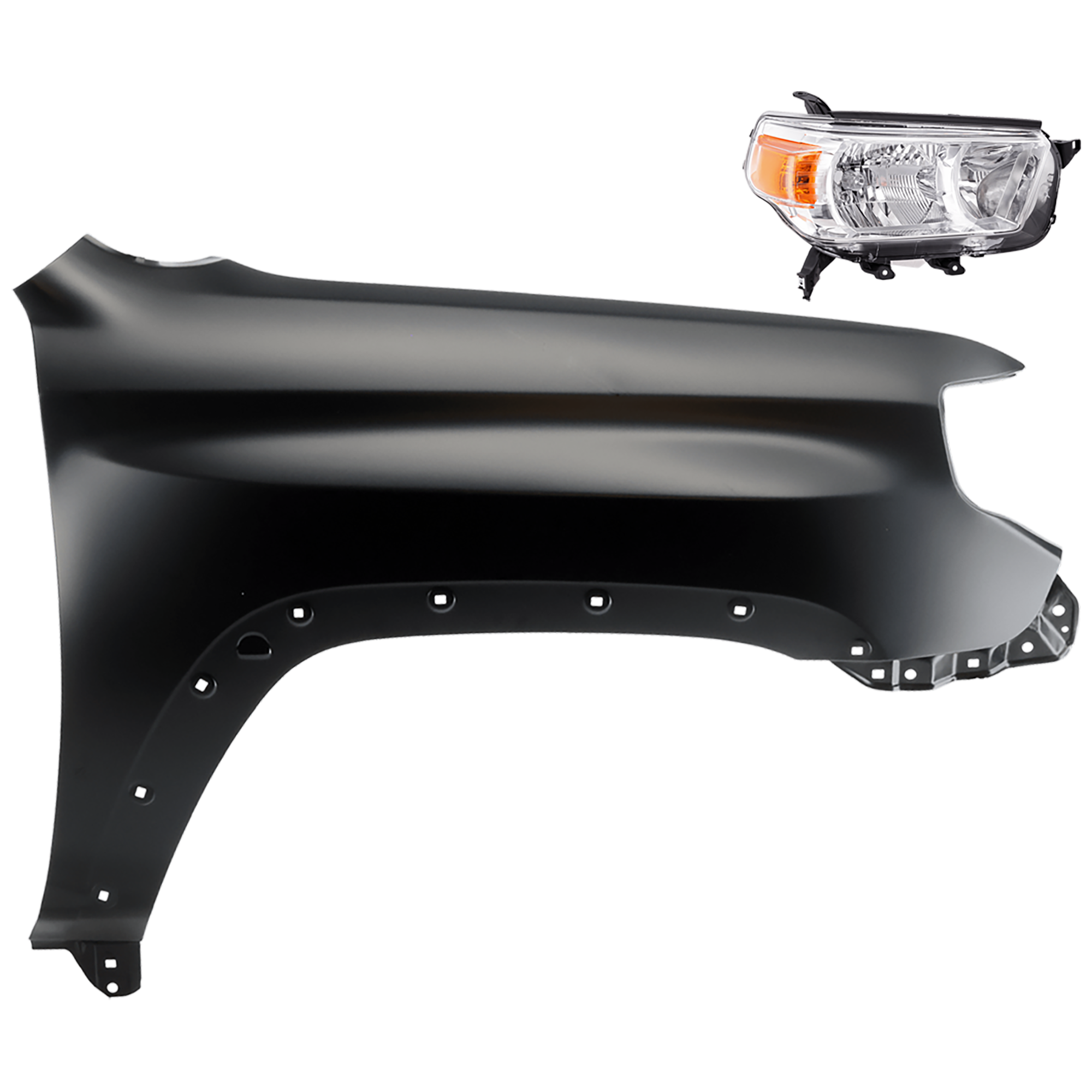AM 4RUNNER 10-13 HEAD LAMP RH 2 pc Kit Lens and Housing Halogen with Fender CAPA SKU KIT 081526-553 Partslink TO2519127C TO1241233C OEM 8113035520-5381135420