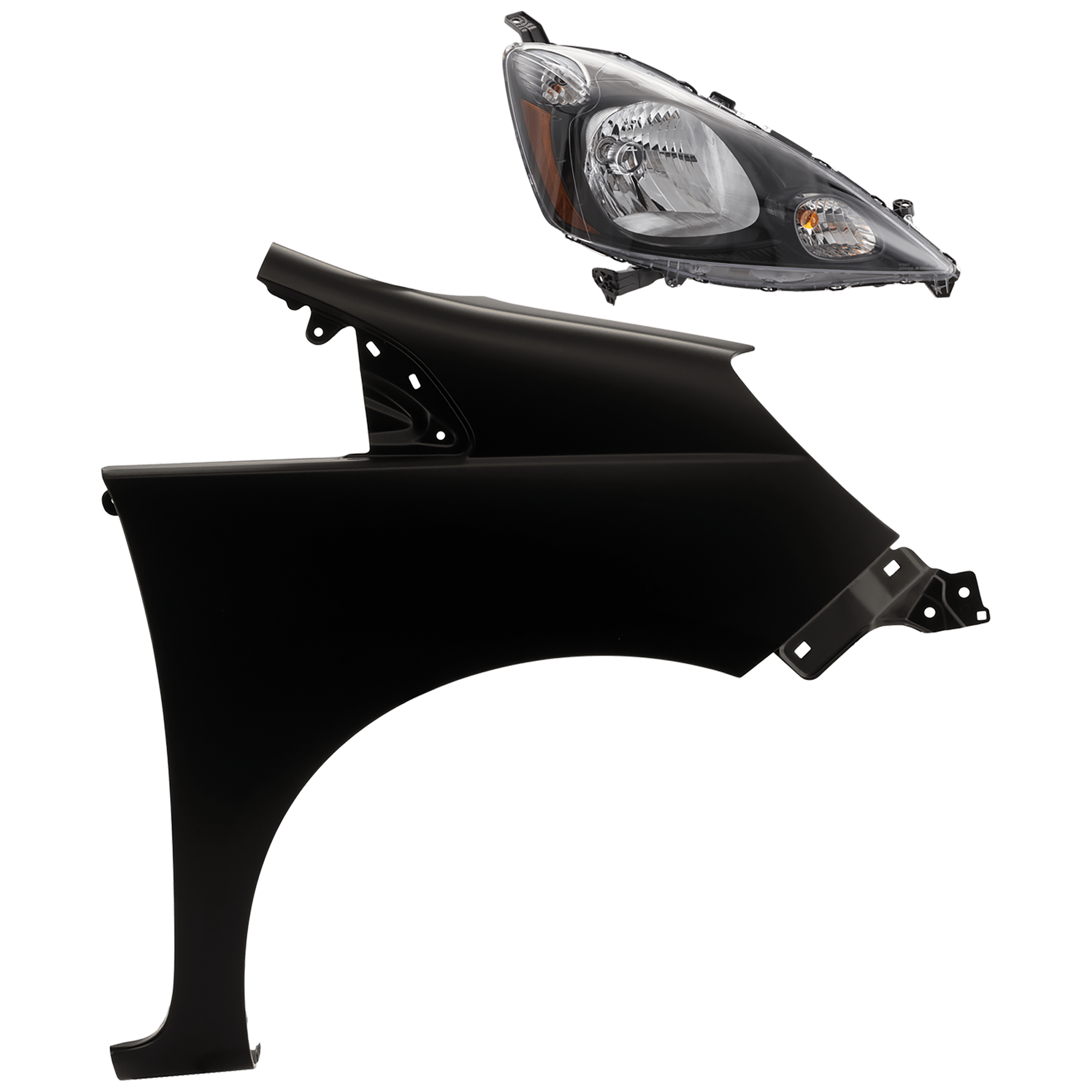 AM FIT 12-14 HEAD LAMP RH 2 pc Kit Assembly Halogen Sport Model with Fender CAPA SKU KIT 081526-68 Partslink HO2503146C HO1241176C OEM 33100TK6A51-60211TK6A90ZZ