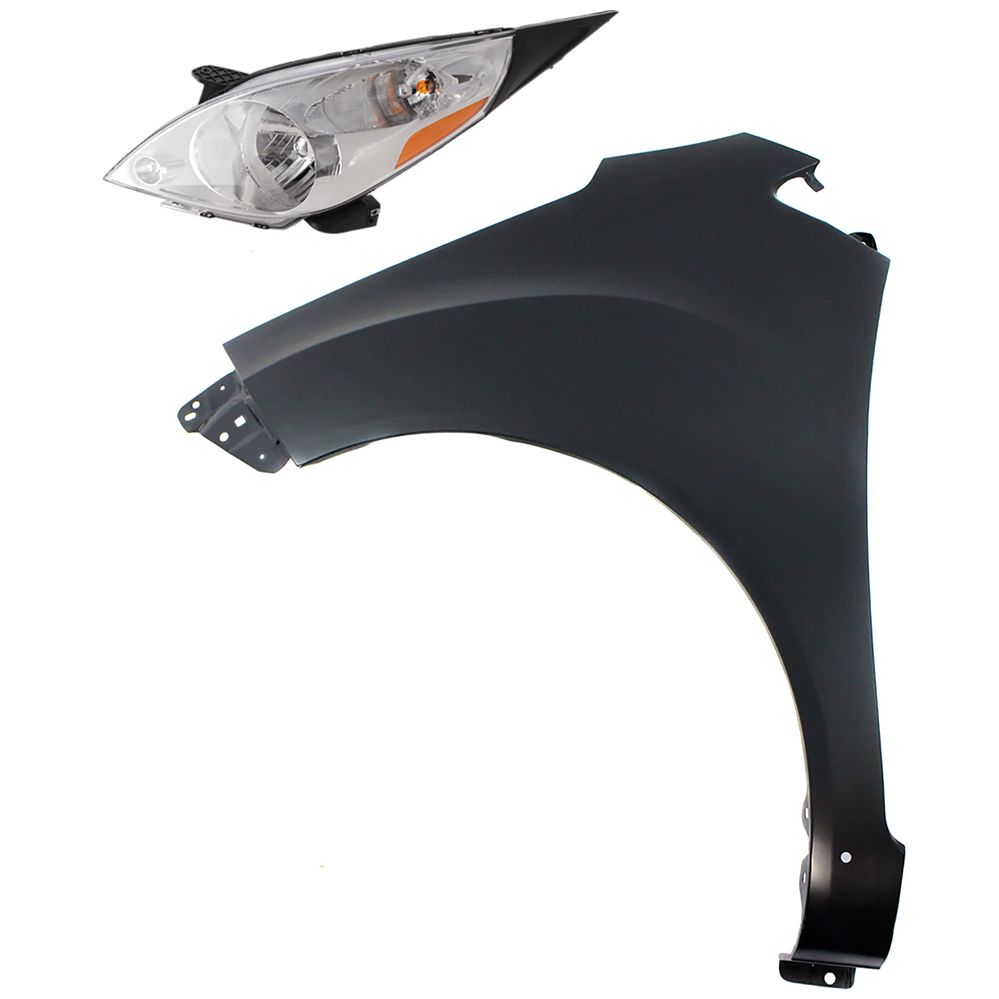 AM SPARK 13-15 HEAD LAMP LH 2 pc Kit Assembly Halogen Composite Type LS LT Models with Fender SKU KIT 081526-79 Partslink GM2502368 GM1240378 OEM 95281468-95977330
