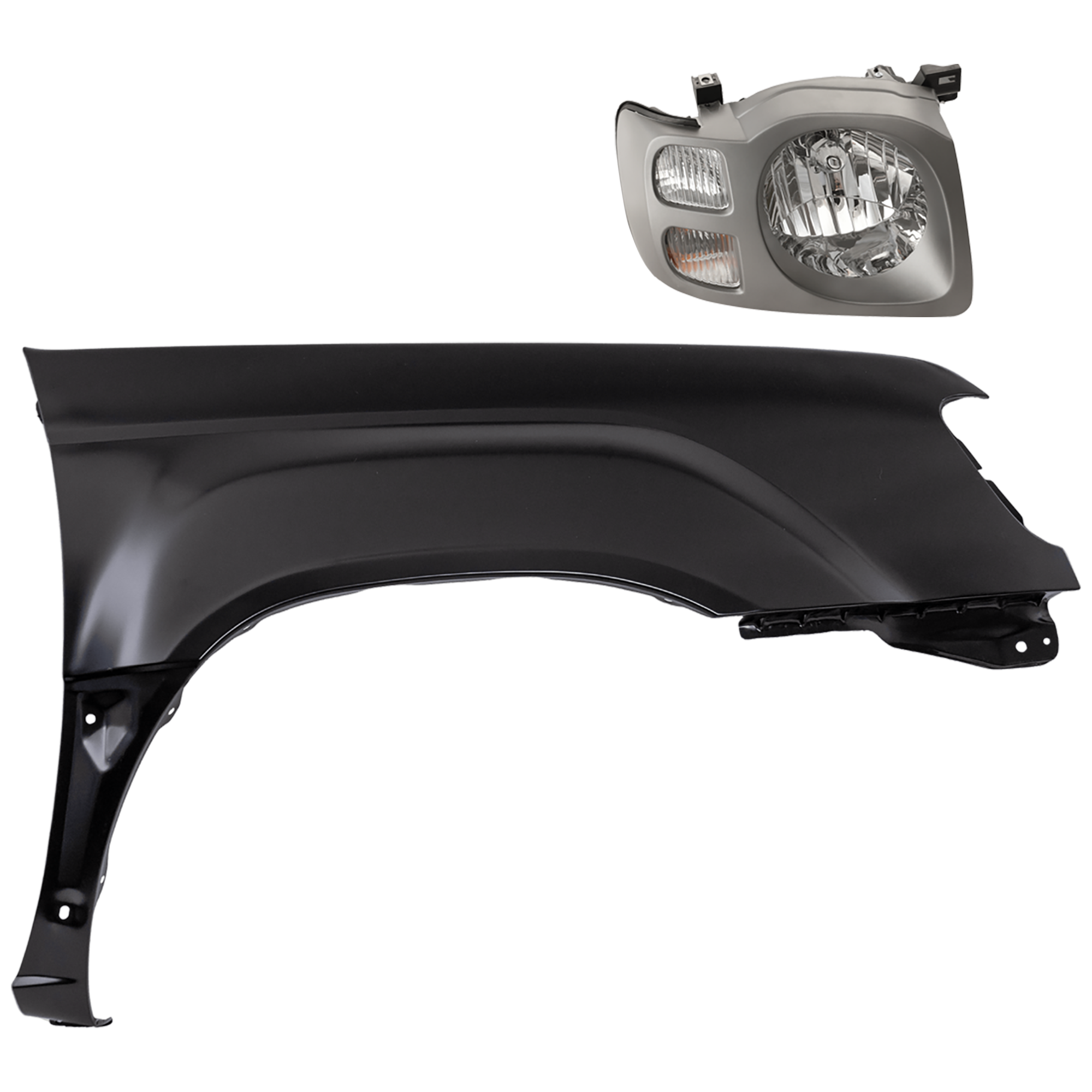 AM XTERRA 02-04 HEAD LAMP RH 2 pc Kit Assembly Halogen SE Model with Fender SKU KIT 081526-80 Partslink NI2503148 NI1241167 OEM 260107Z826 F31127Z031