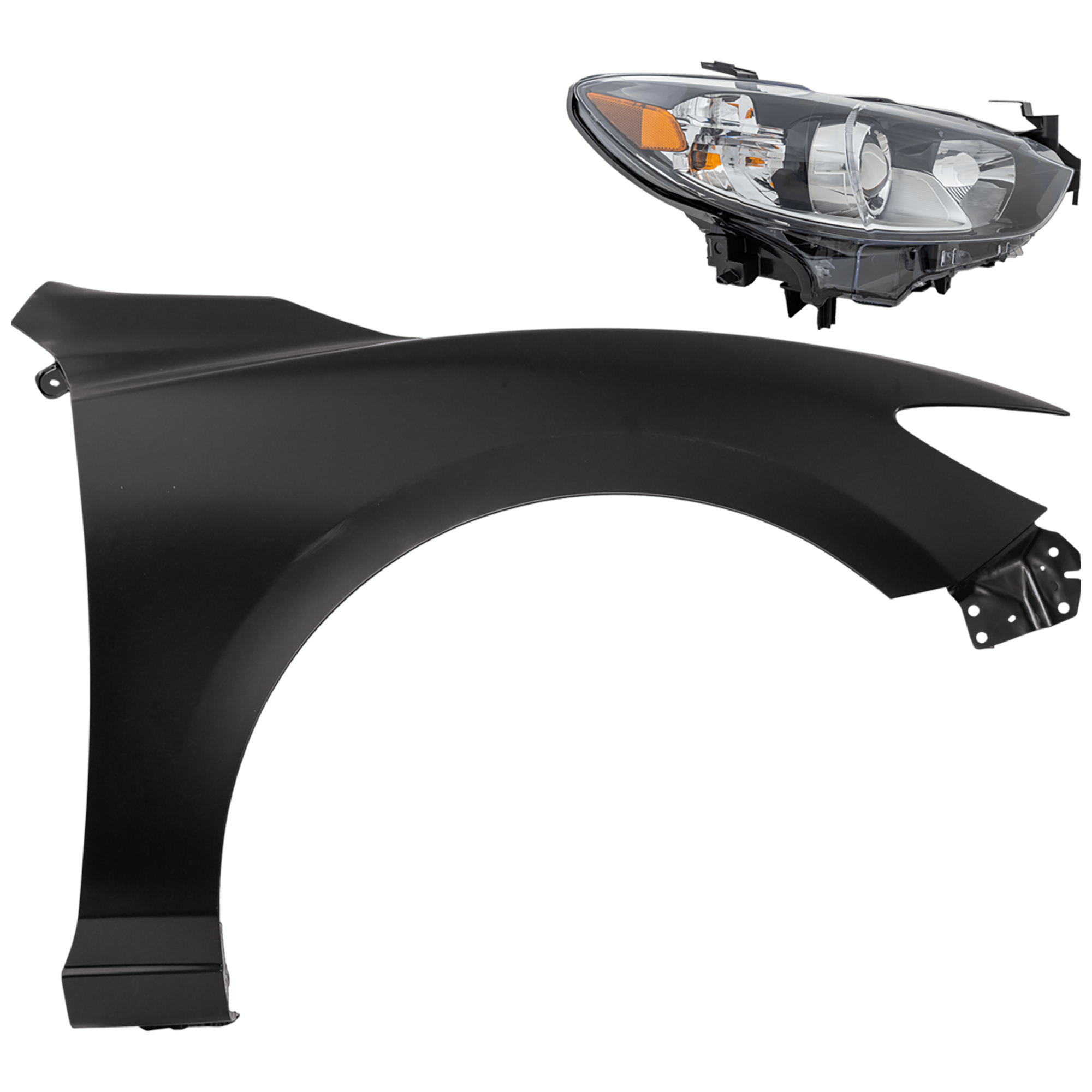 AM MAZDA 6-14-17 HEAD LAMP RH 2 pc Kit Assembly Halogen Sport Model with Fender SKU KIT 081526-99 Partslink MA2519160 MA1241171 OEM GMP2510K0 PFM GHP952111A