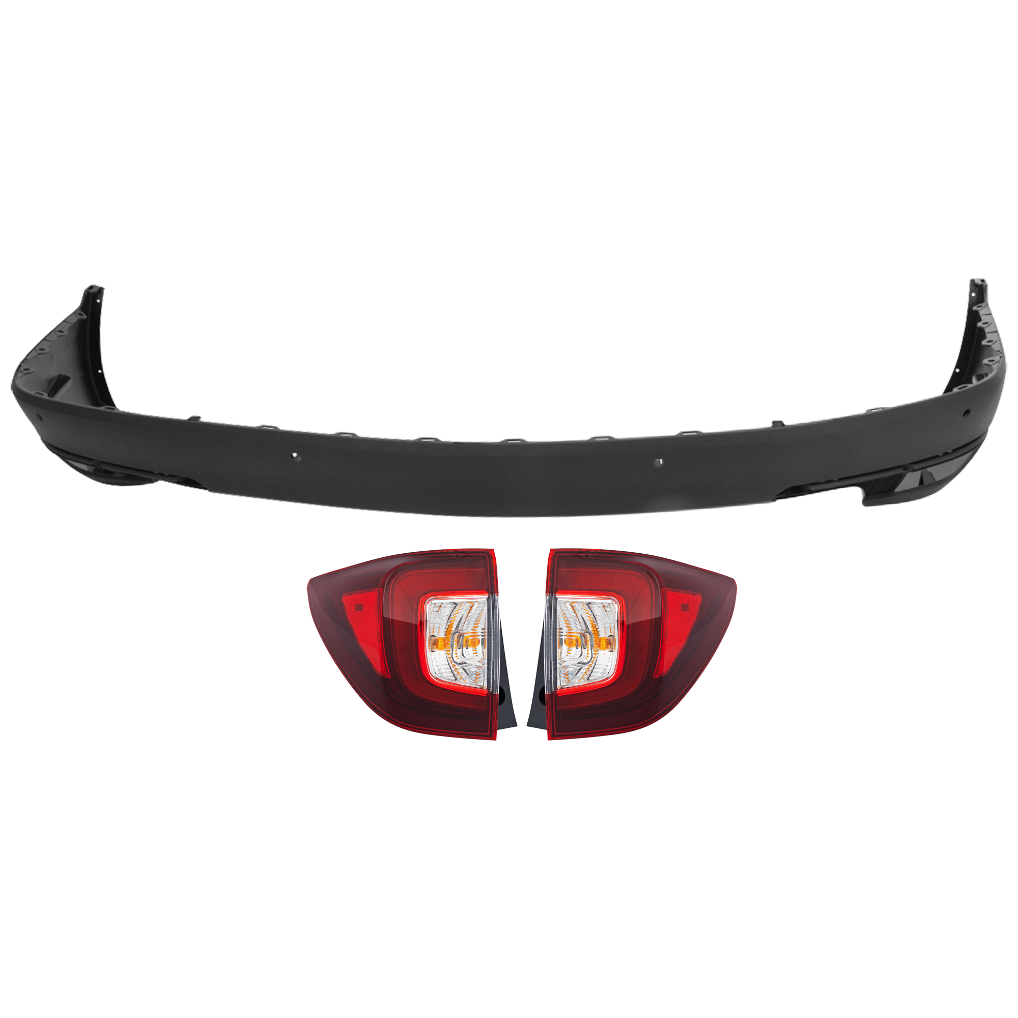 AM PILOT 19-22 REAR BUMPER COVER Lower 3 pc Kit Textured with Tail Light SKU KIT 081526 GB182 Partslink HO1115109 HO2805126 HO2804126 OEM 71510TG7A60-33500TG7A21-33550T