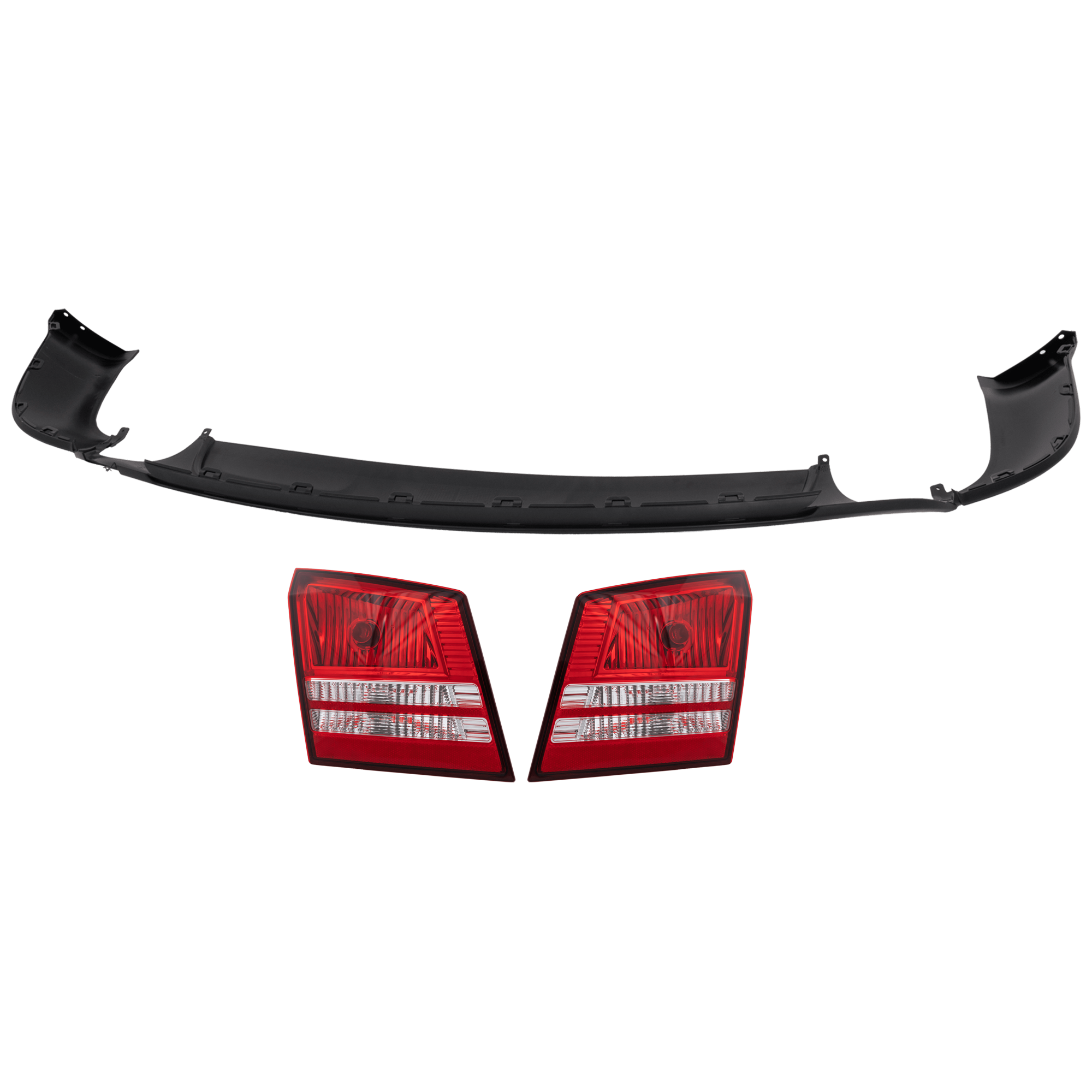 AM JOURNEY 11-20 REAR BUMPER COVER 3 pc Kit Textured with Tail Light SKU KIT 081526 GB192 Partslink CH1195149 CH2803100 CH2802100 OEM 68223789AC 4806368AF 4806369AF