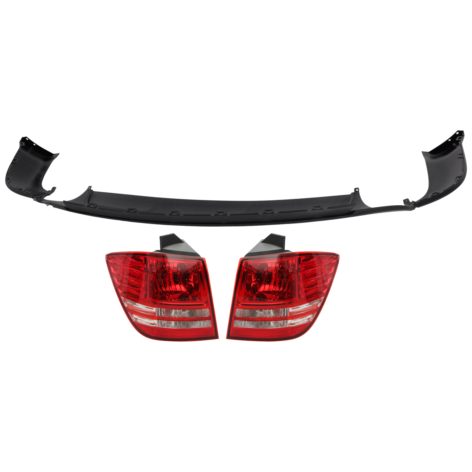 AM JOURNEY 11-20 REAR BUMPER COVER 3 pc Kit Textured with Tail Light SKU KIT 081526 GB193 Partslink CH1195149 CH2805102 CH2804102 OEM 68223789AC 5116290AH 5116291AH