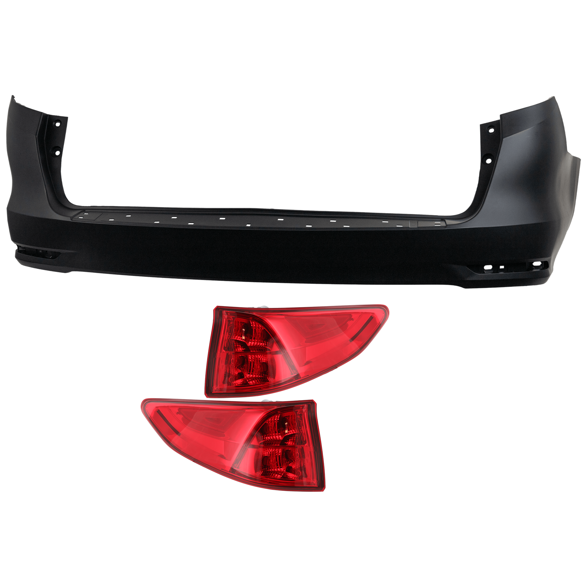 AM ODYSSEY 18-23 REAR BUMPER COVER 3 pc Kit Primed with Tail Light SKU KIT 081526 GB318 Partslink HO1100308 HO2805115 HO2804115 OEM 04715THRA00ZZ 33500THRA01-3355