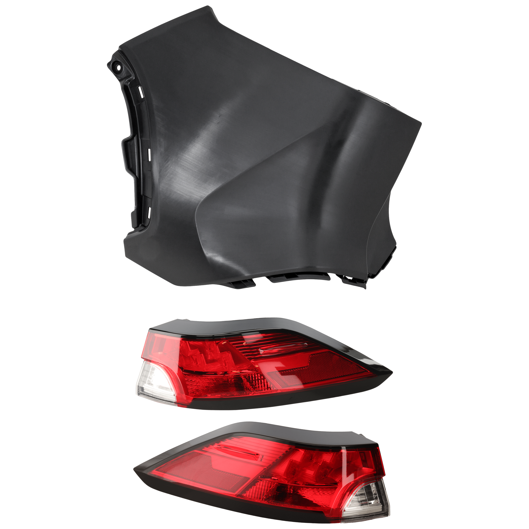 AM COROLLA CROSS 22-24 REAR BUMPER COVER LH 3 pc Kit Primed with Tail Light SKU KIT 081526 GB382 Partslink TO1116112 TO2805163 TO2804163 OEM 521660A905-815500A160-815600A1