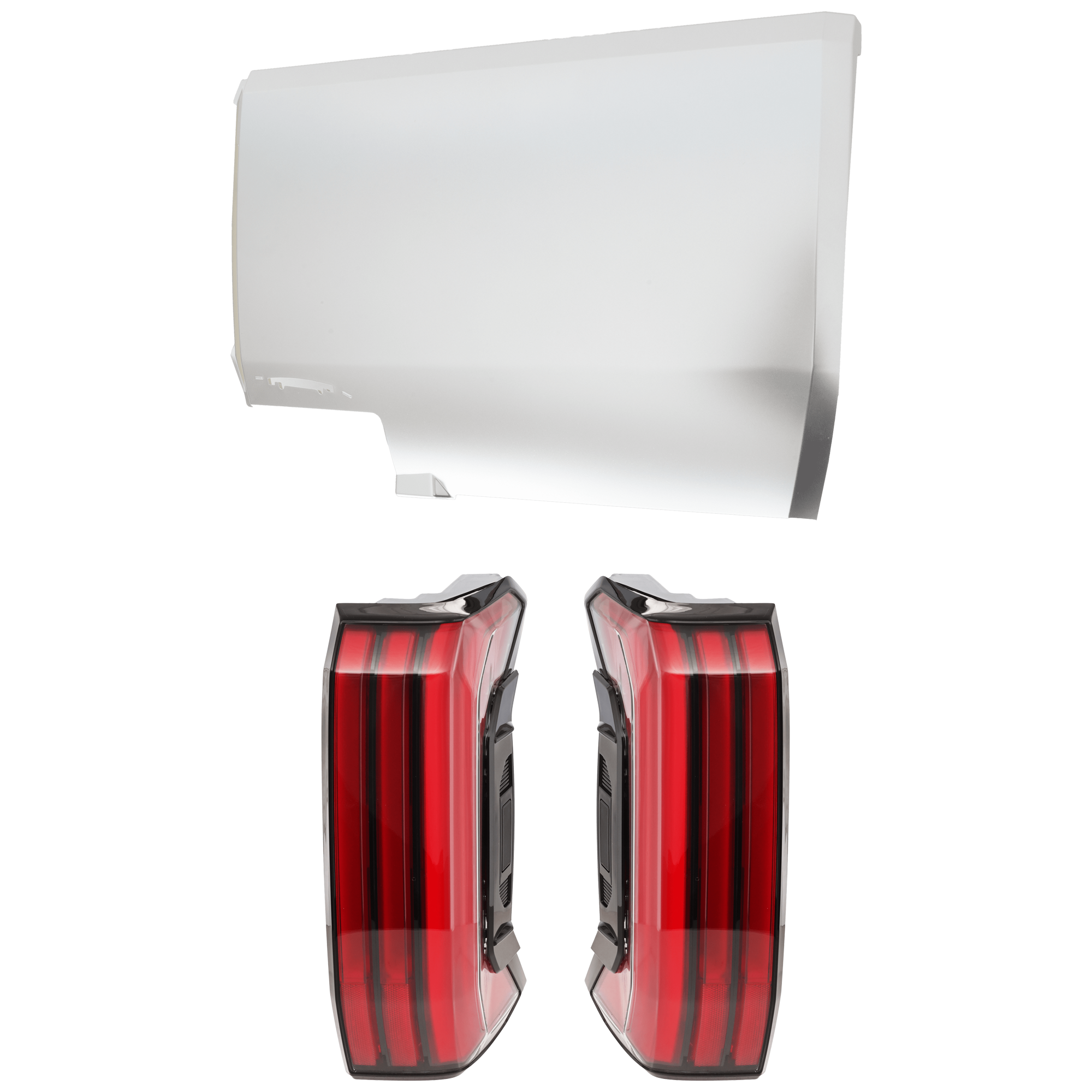 AM TUNDRA 22-25 REAR BUMPER COVER RH 3 pc Kit Painted Silver with Tail Light SKU KIT 081526 GB546 Partslink TO1117119 TO2801208 TO2800208 OEM 521810C070-815500C200-815600C2