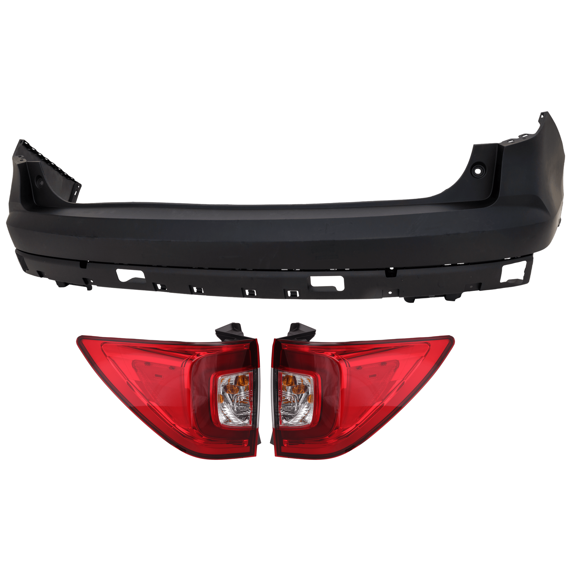 AM PILOT 19-22 REAR BUMPER COVER Upper 3 pc Kit Primed with Tail Light SKU KIT 081526 GB583 Partslink HO1114105 HO2805120 HO2804120 OEM 04715TG7A50ZZ 33500TG7A11-3355