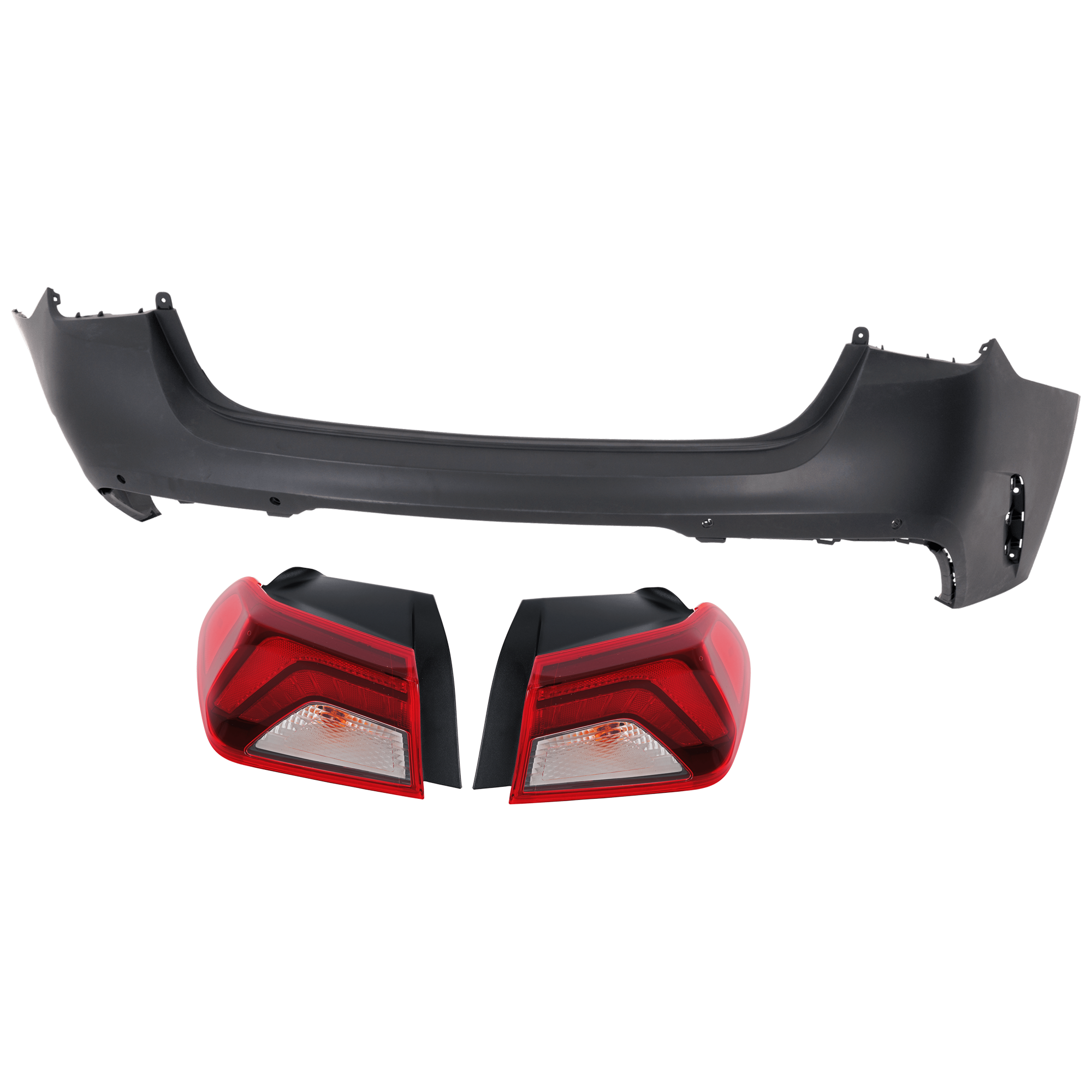 AM K5-21-24 REAR BUMPER COVER Upper 3 pc Kit Primed with Tail Light CAPA SKU KIT 081526 GB591 Partslink KI1100231C KI2805162C KI2804162C OEM 86610L3000-92402L3000-92401L30