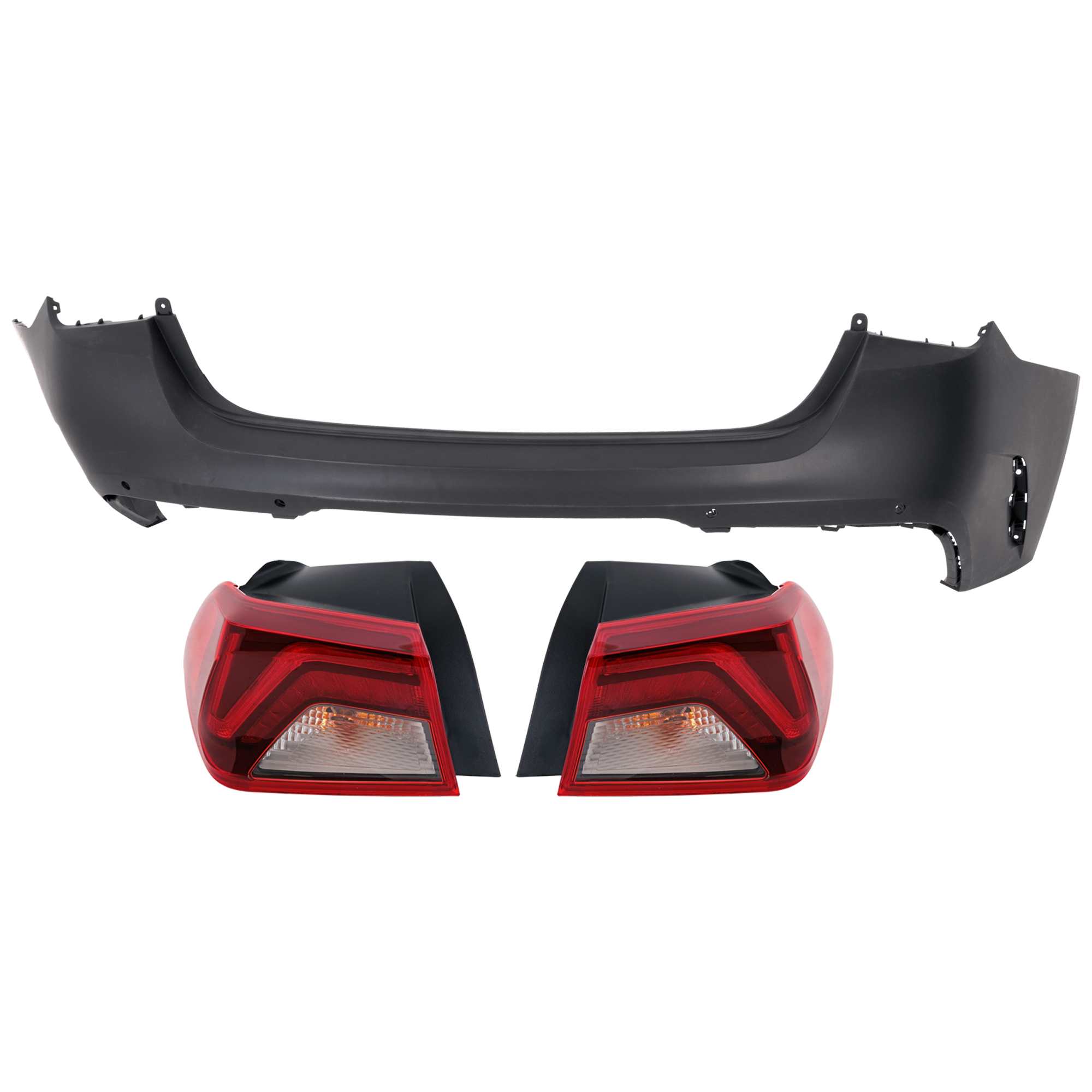 AM K5-21-24 REAR BUMPER COVER Upper 3 pc Kit Primed with Tail Light CAPA SKU KIT 081526 GB592 Partslink KI1100231C KI2805166C KI2804166C OEM 86610L3000-92402L3100-92401L31