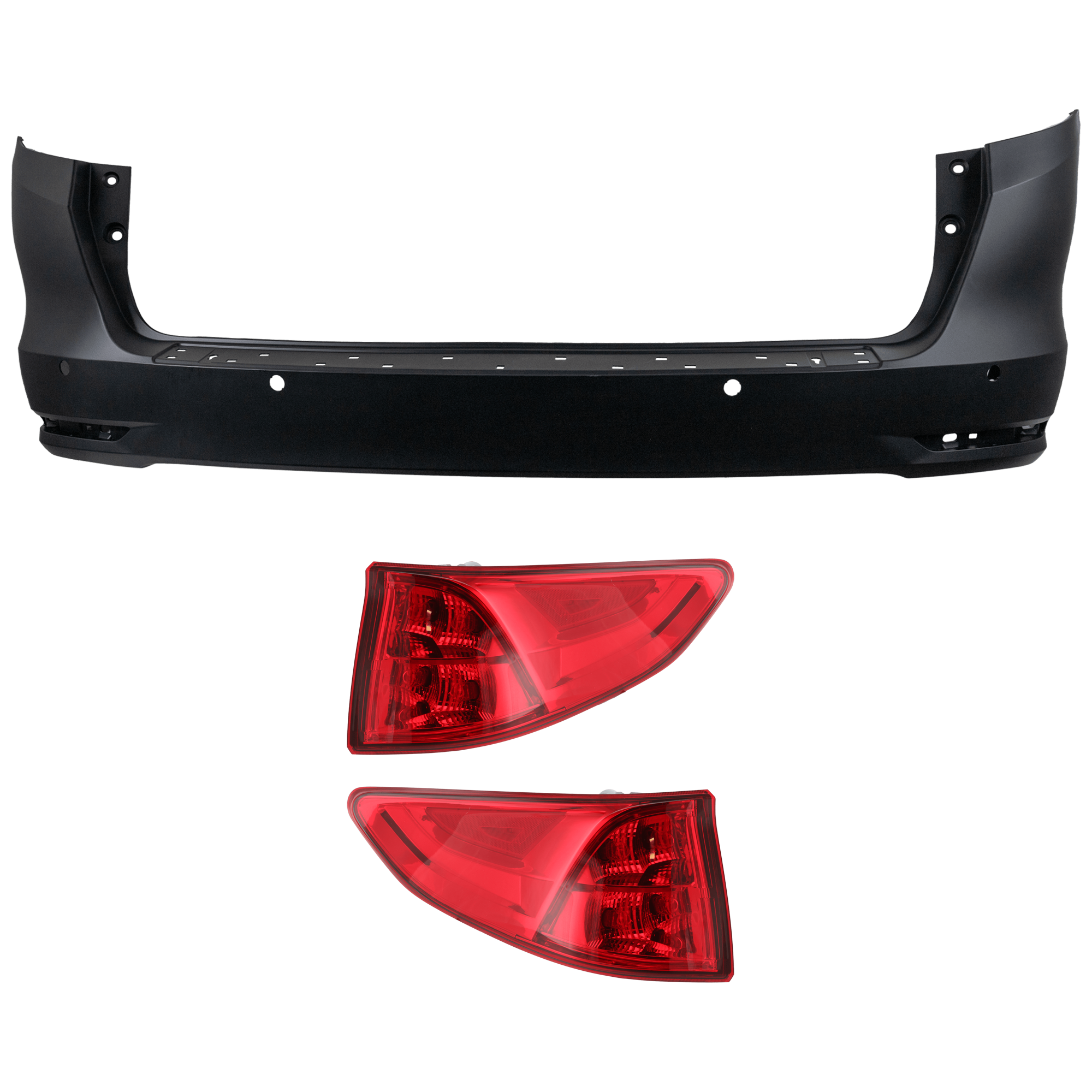 AM ODYSSEY 18-23 REAR BUMPER COVER 3 pc Kit Primed with Tail Light SKU KIT 081526 GB617 Partslink HO1100304 HO2805115 HO2804115 OEM 04715THRA10ZZ 33500THRA01-3355
