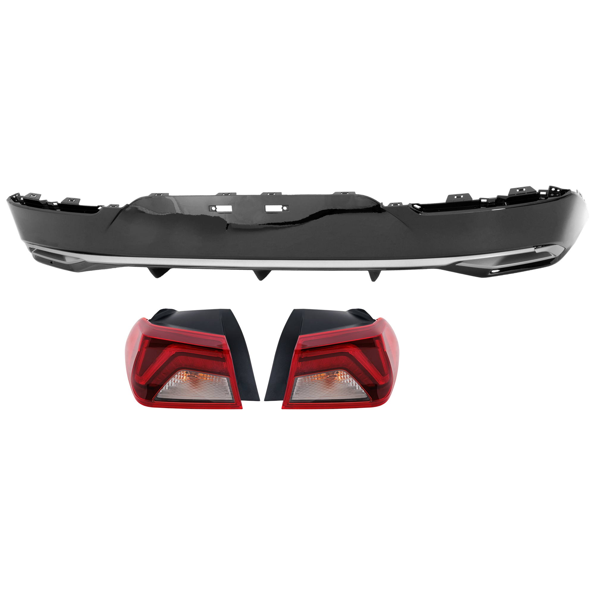 AM K5-21-23 REAR BUMPER COVER Lower 3 pc Kit Primed with Tail Light CAPA SKU KIT 081526 GB693 Partslink KI1115131C KI2804166C KI2805166C OEM 86650L3100-92401L3100-92402L31
