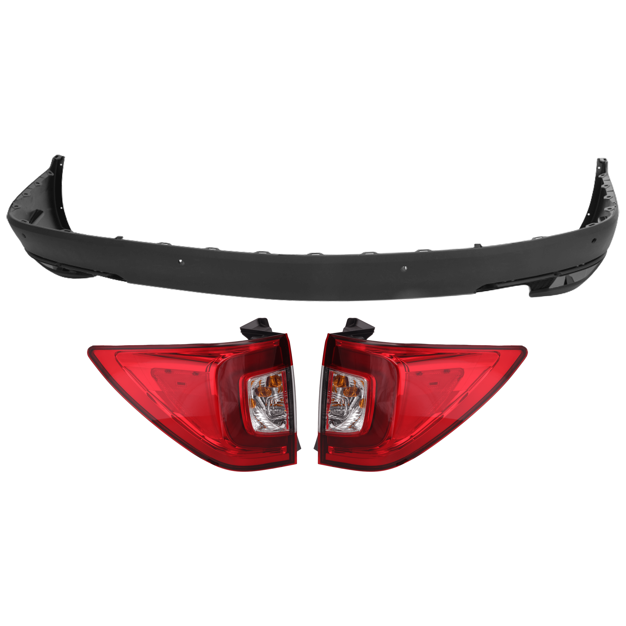 AM PILOT 19-22 REAR BUMPER COVER Lower 3 pc Kit Textured with Tail Light SKU KIT 081526 GB746 Partslink HO1115109 HO2805120 HO2804120 OEM 71510TG7A60-33500TG7A11-33550T