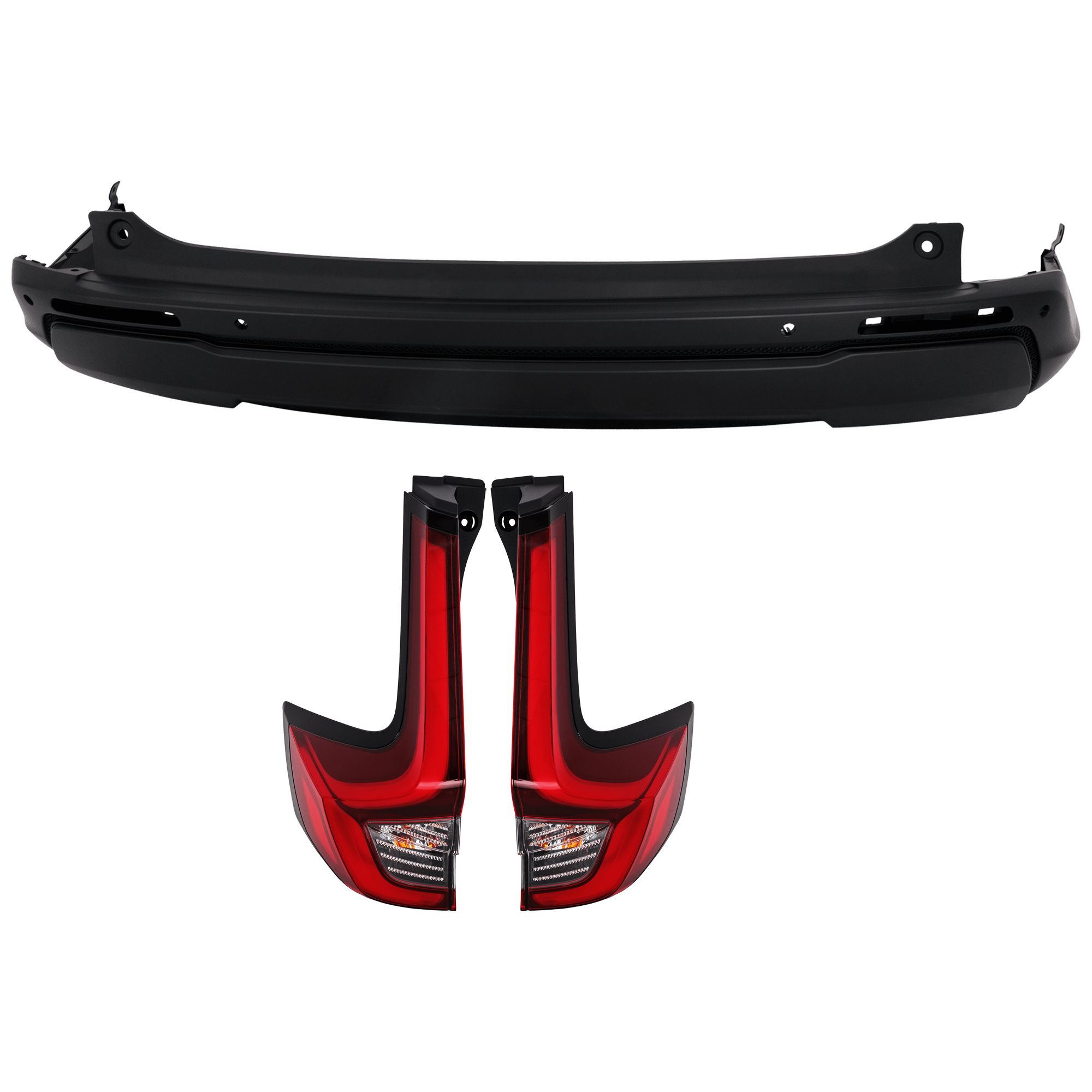 AM CR V 25-25 REAR BUMPER COVER 3 pc Kit Textured with Tail Light CAPA SKU KIT 081526 GB983 Partslink HO1100333C HO2805127C HO2804127C OEM 715003A0A20-335003A0A01-335503