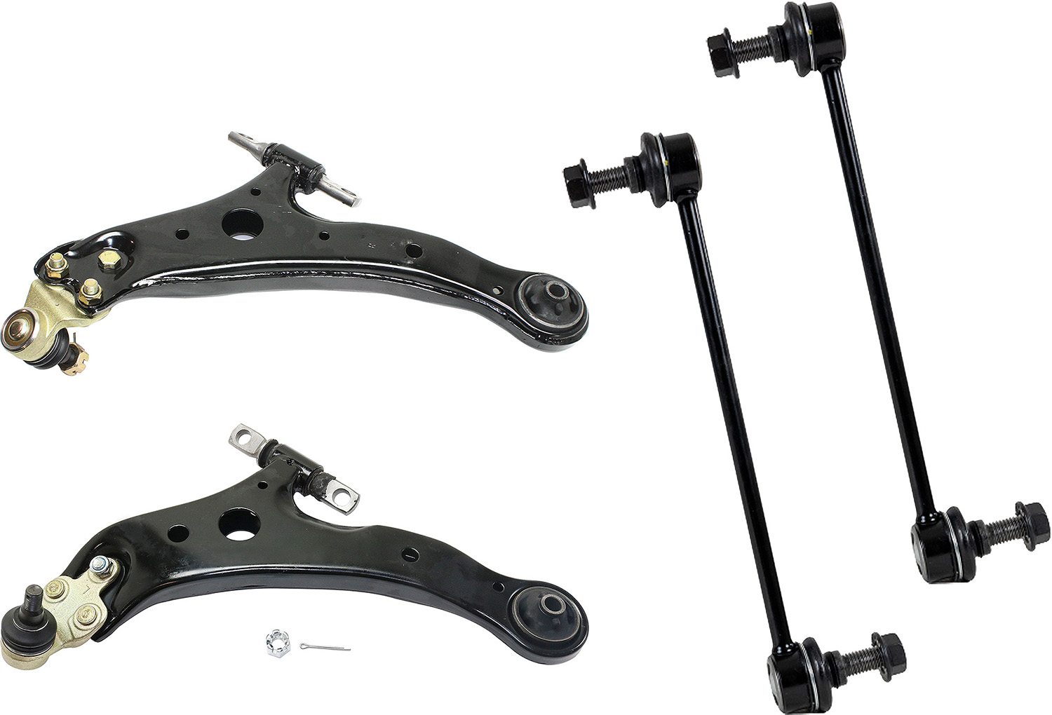 AM CAMRY 02-06 RX350-07-09 FRONT CONTROL ARM RH AND LH Lower 4 pc Kit w Sway Bar Link SKU KIT 081617-24 OEM 18299-1014907-2651481-5451272
