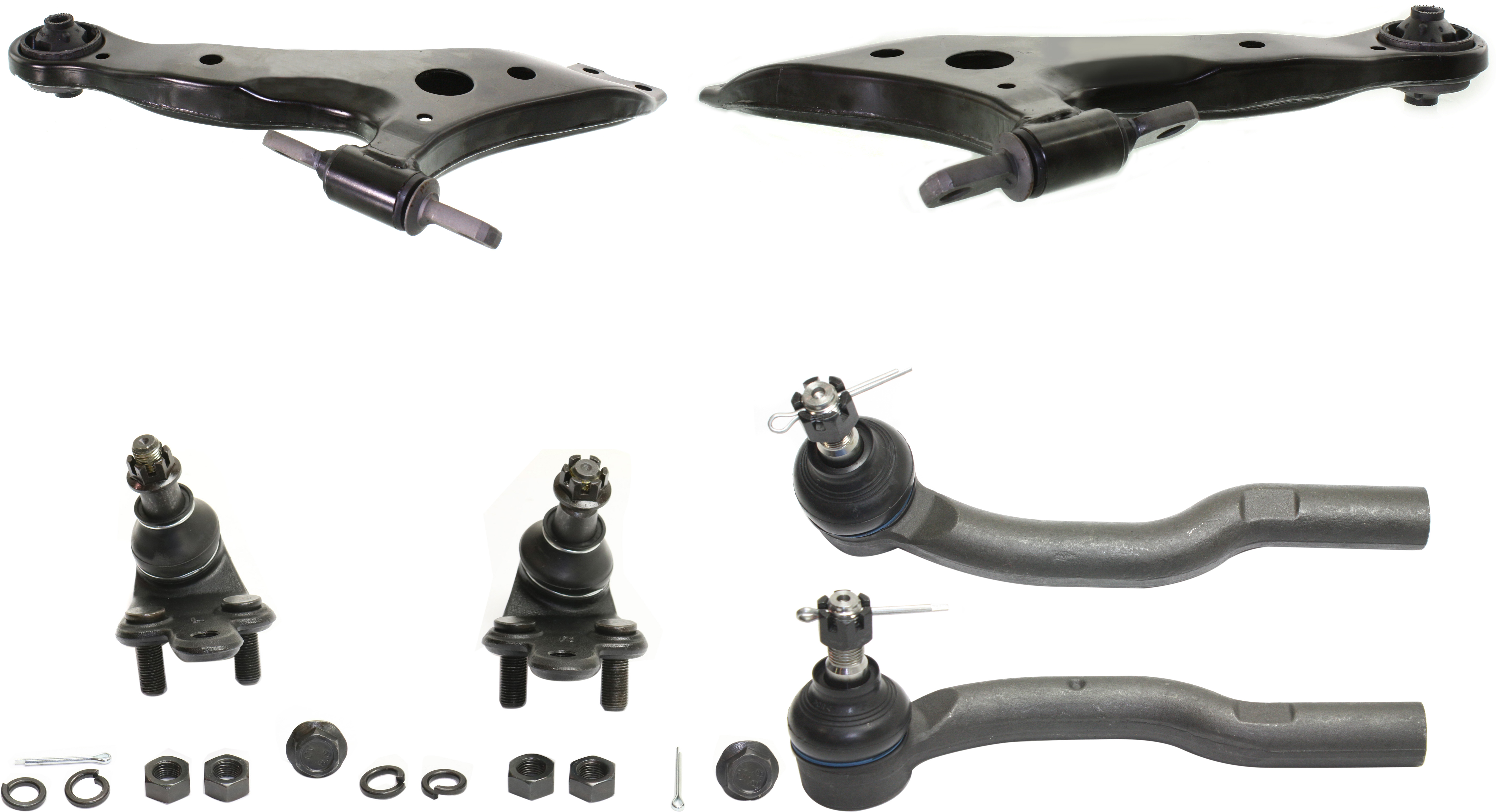 AM ES350-07-12 CAMRY 10-11 FRONT CONTROL ARM KIT RH AND LH Lower w ball joint s 6 pc Kit with Ball Joint and Tie Rod End SKU KIT 081617-25 OEM 1015840-2601653-2601690-505