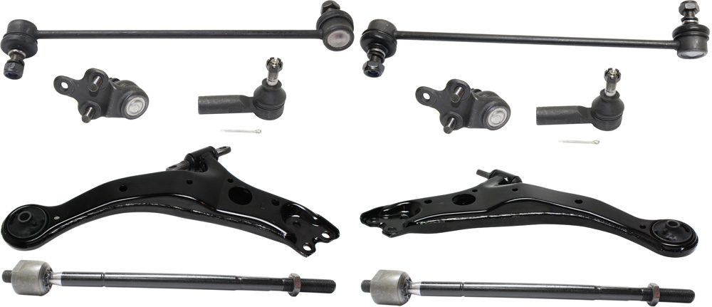AM AVALON 98-04 SOLARA 99-03 FRONT CONTROL ARM KIT RH AND LH Lower 10 pc kit with Ball Joints Sway Bar Links and Tie Rod Ends SKU KIT 081617-47 OEM 104218-256025-1014286-2601389