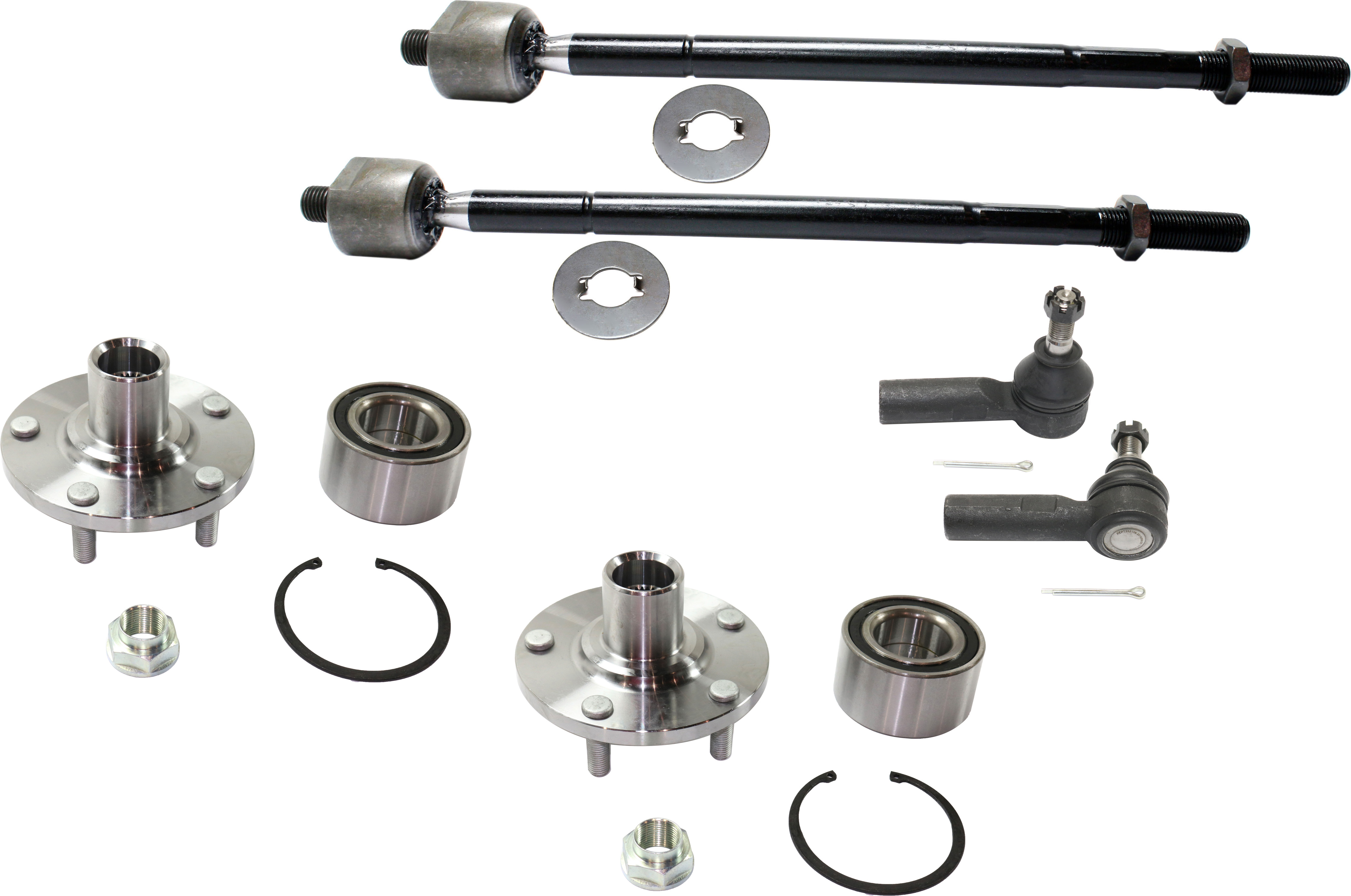 AM CAMRY ES300-92-01 SIENNA 98-03 FRONT HUB ASSEMBLY RH AND LH 6 pc Kit with Tie Rod Ends SKU KIT 081617-51 OEM 4350206040-356046-1014291-1016