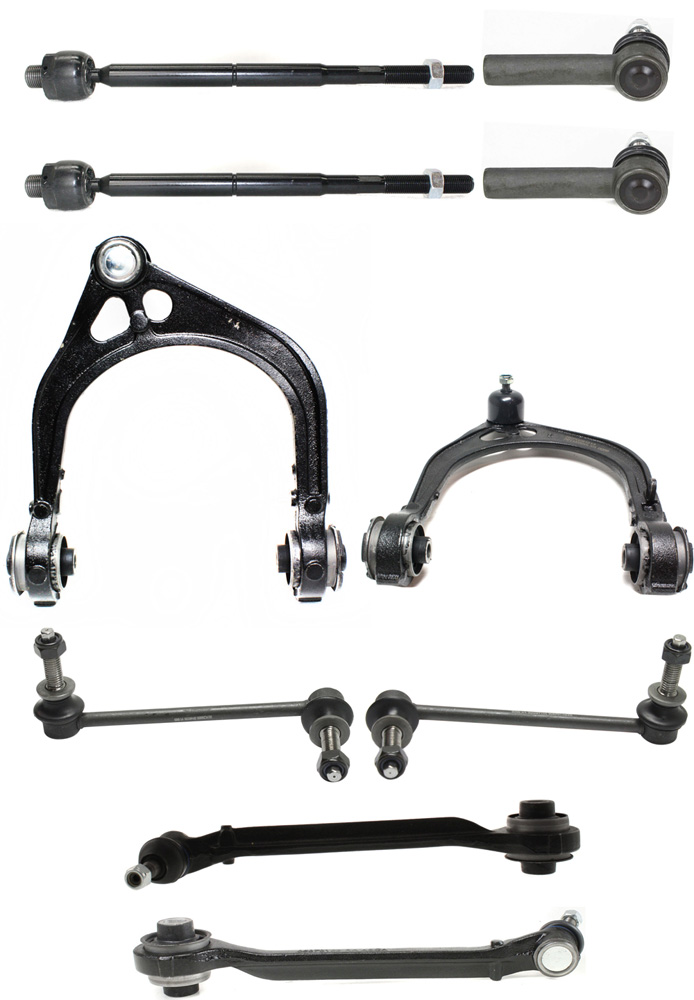 AM CHRYSLER 300-05-10 FRONT CONTROL ARM KIT RH AND LH Upper and Lower w ball joint s 10 pc Kit with Sway Bar Link and Tie Rod End SKU KIT 081618-33 OEM 4782613AC 4782613AD 5180607A