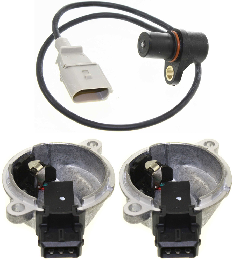 AM PASSAT 98-05 ALLROAD QUATTRO 01-05 CRANKSHAFT POSITION SENSOR 3 pc Kit 3 Prong Blade Male Terminal 1 Female Connector with Camshaft Position Sensors SKU KIT 081618-35 OEM 06A906433C 058905161B