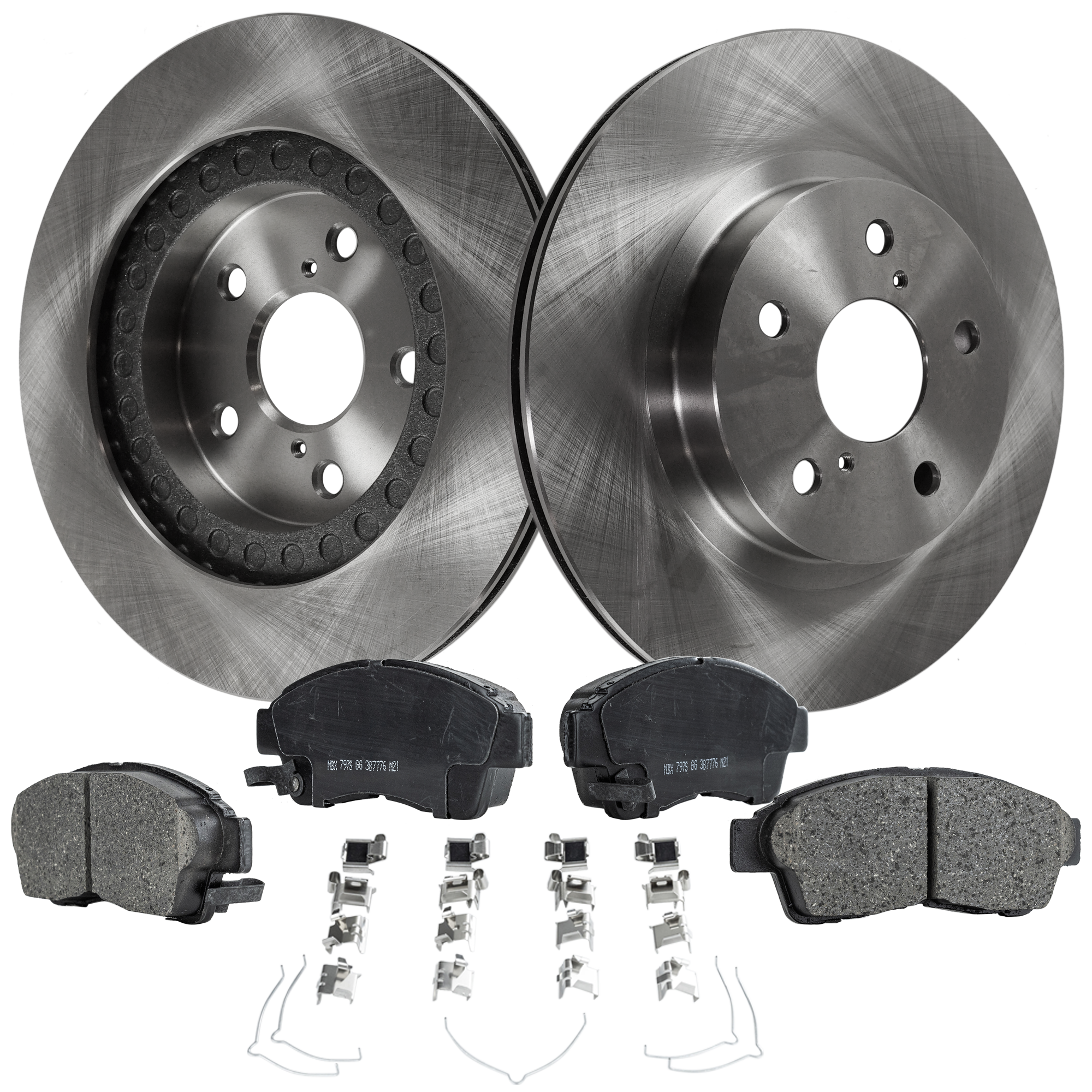 AM RAV4-96-00 FRONT BRAKE DISC AND PAD KIT 4 pc Kit Base Model SKU KIT 081622-01 OEM 4351242010-0446512110-04465201