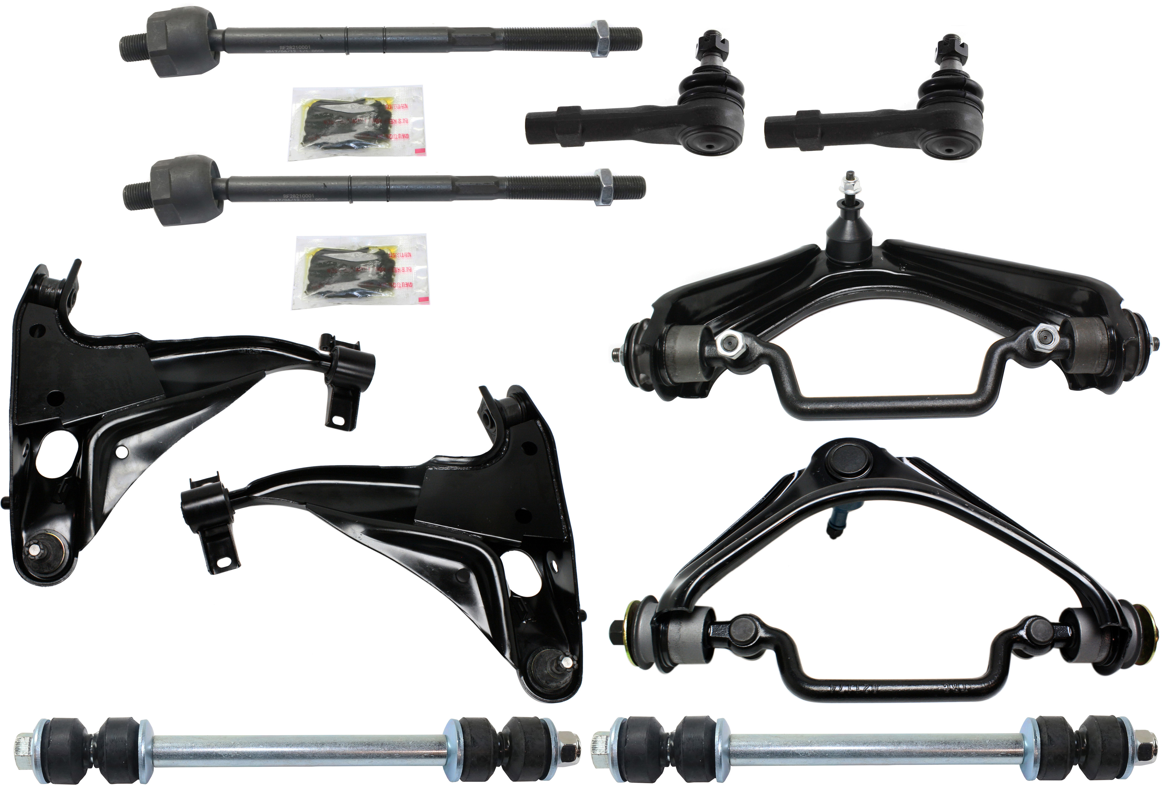 AM EXPLORER MOUNTAINEER 02-03 FRONT CONTROL ARM KIT RH AND LH Upper and Lower w ball joint s 10 pc Kit with Sway Bar Link and Tie Rod End SKU KIT 081717-04 OEM 2L2Z3079AA MCS0E15-2L2Z3078AA