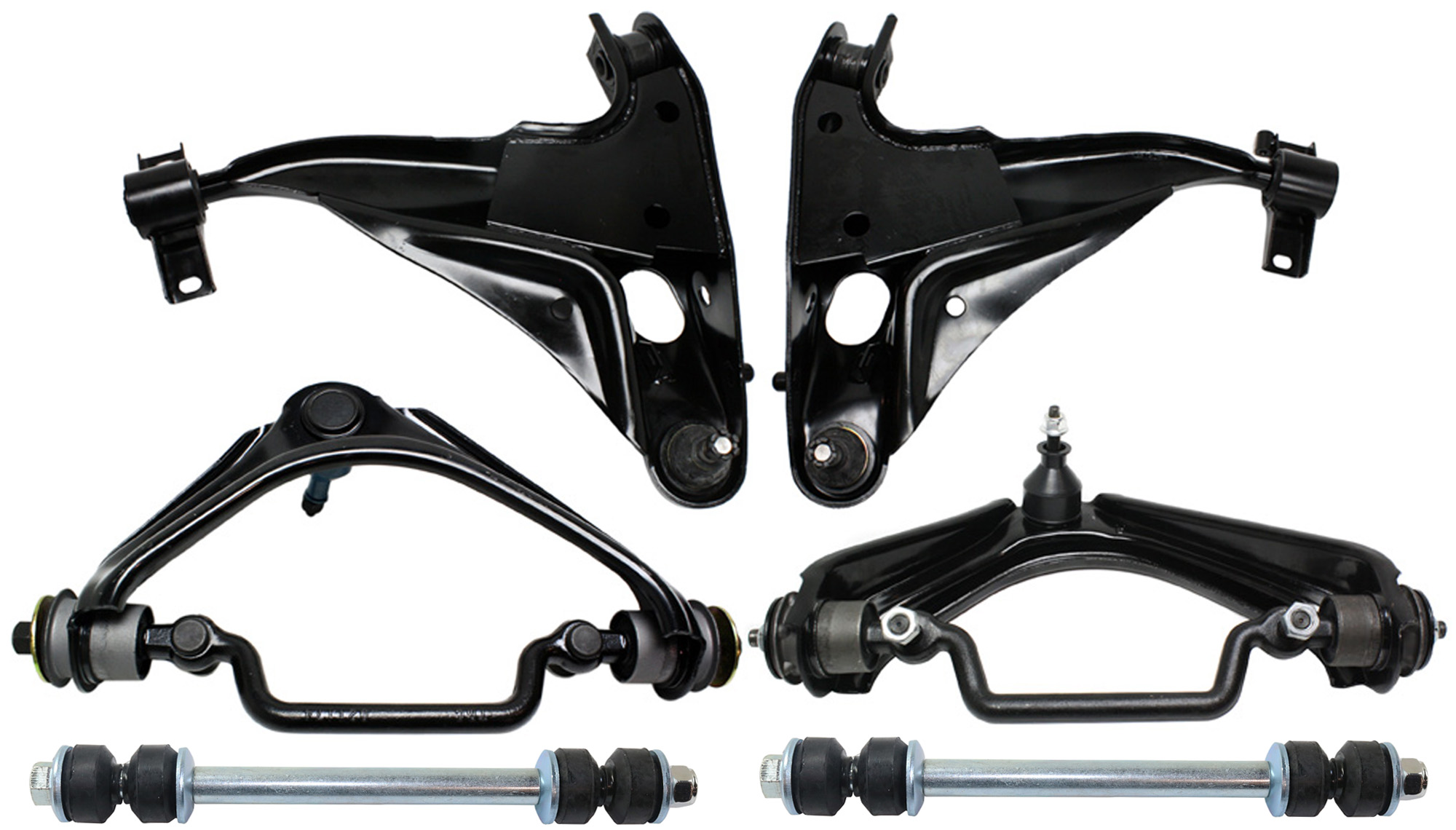 AM EXPLORER MOUNTAINEER 02-05 FRONT CONTROL ARM KIT RH AND LH Upper and Lower w ball joint s 6 pc Kit with Sway Bar Link SKU KIT 081717-06 OEM 2L2Z3079AA MCS0E15-2L2Z3078AA