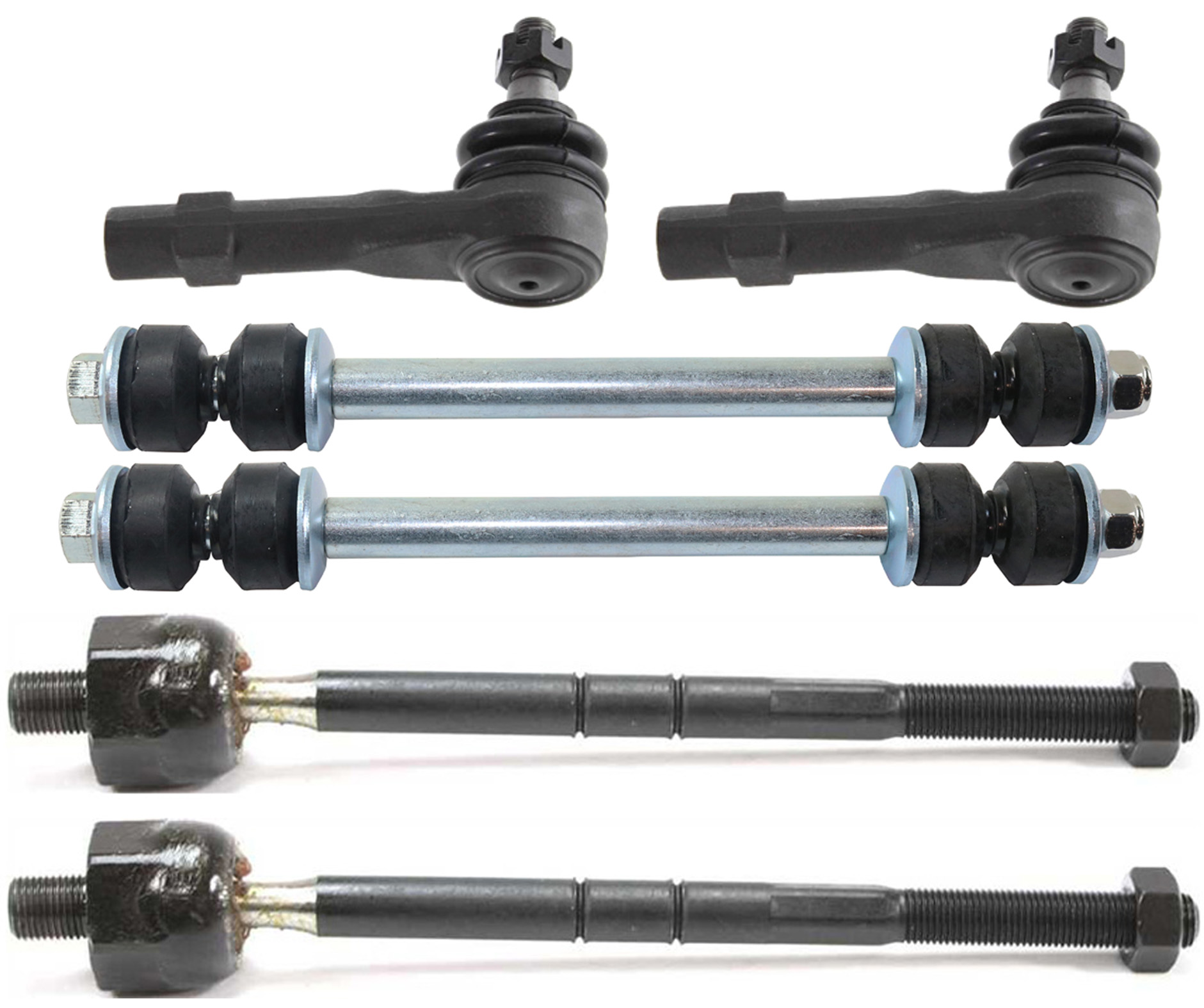 AM RANGER 98-04 FRONT SUSPENSION KIT RH AND LH 6 pc Kit with Sway Bar Links and Tie Rod Ends SKU KIT 081717-19 OEM 688000-1016770-2651312-2651548
