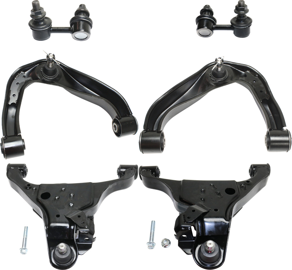 AM EQUATOR 09-12 FRONTIER 05-16 FRONT CONTROL ARM KIT RH AND LH w ball joint s 6 pc Kit with Sway Bar Link SKU KIT 081717-37 Partslink NI4510101 NI4511101 OEM 54525EA000-4220482Z00-54524EA0