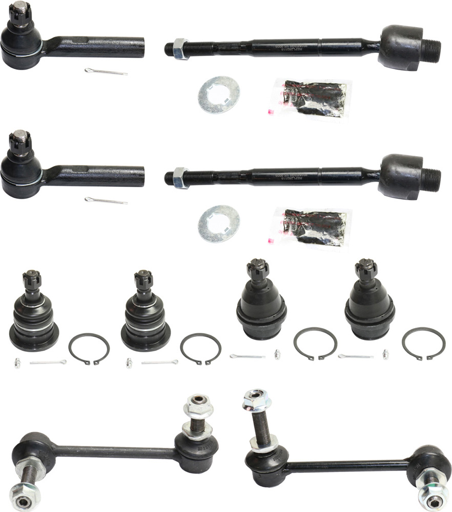 AM GX470-4RUNNER 03-09 FRONT SUSPENSION KIT RH AND LH 10 pc kit w Ball Joints Sway Bar Links and Tie Rod Ends SKU KIT 081717-57 OEM 2601746-5051435-104500017-4