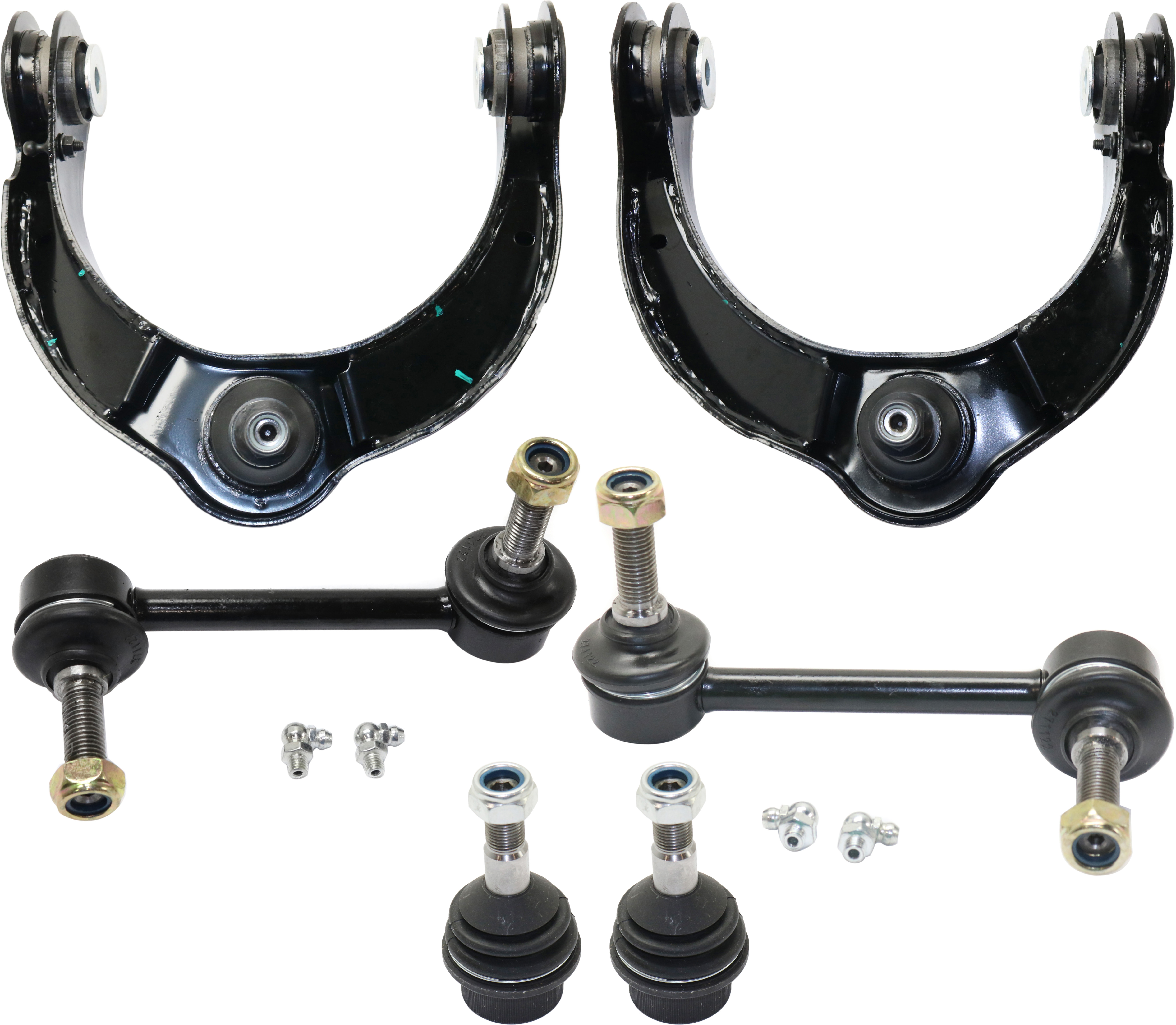 AM DURANGO GRAND CHEROKEE 11-15 FRONT CONTROL ARM KIT RH AND LH Upper w ball joint s 6 pc Kit with Ball Joint and Sway Bar Link SKU KIT 081717-79 OEM 68069648AB 68217808AB 68217809