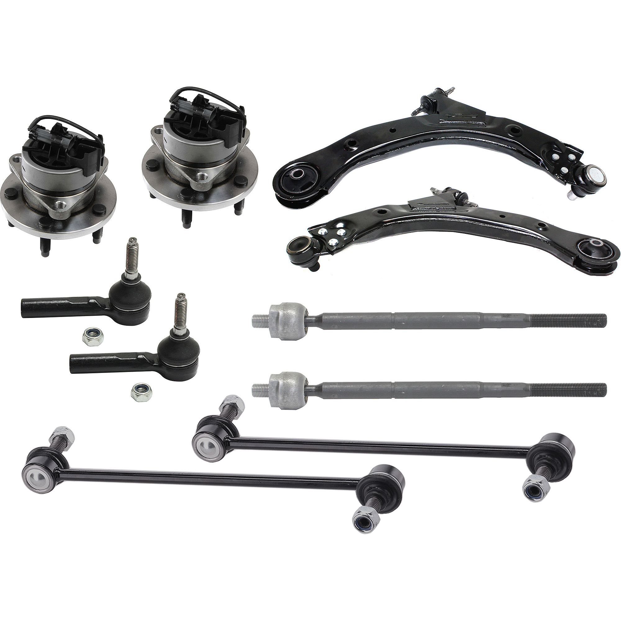 AM ION 03-07 COBALT 05-10 FRONT CONTROL ARM KIT RH AND LH w ball joint s 10 pc Kit with Wheel Hub Sway Bar Link Tie Rod End SKU KIT 081717-82 OEM 25984680-25984681-20784686-269