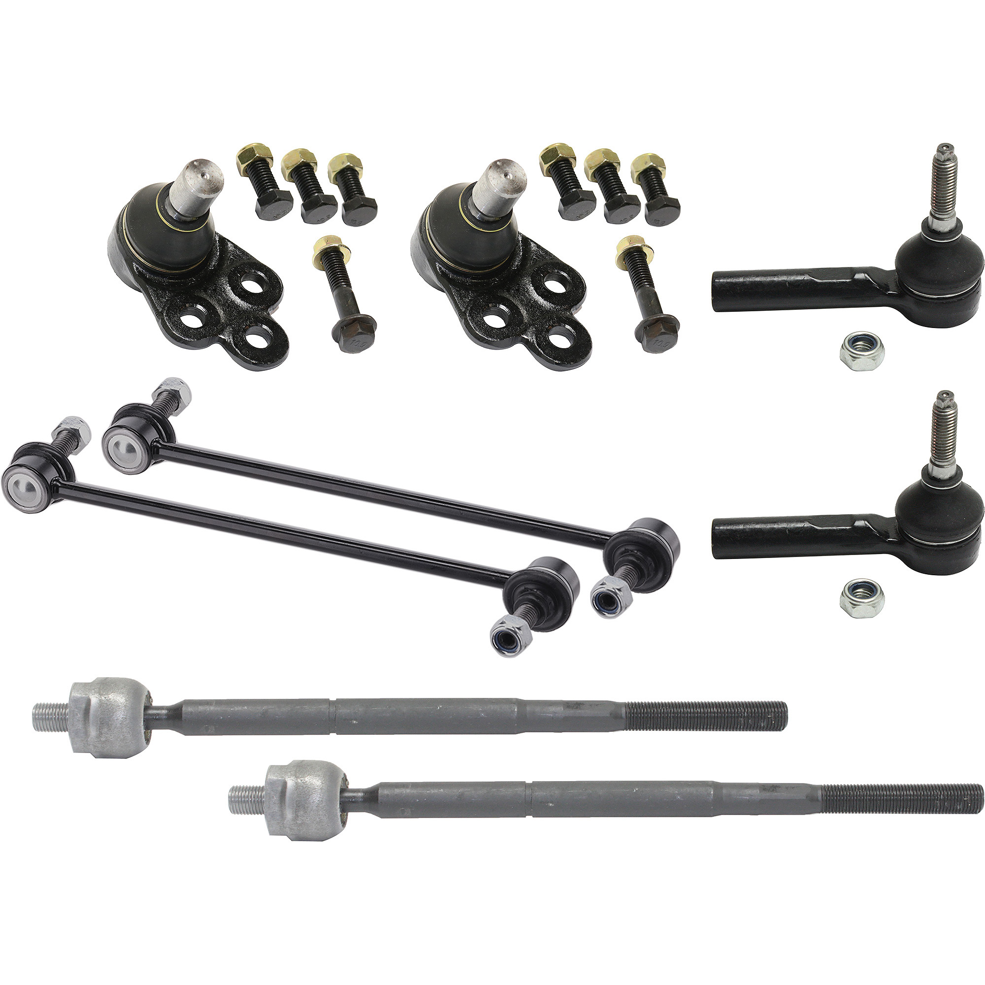 AM ION 03-07 COBALT 05-10 FRONT SUSPENSION KIT 8 pc kit with Ball Joints Sway Bar Links and Tie Rod Ends SKU KIT 081717-91 OEM 2601731-5051423-15240092-15856