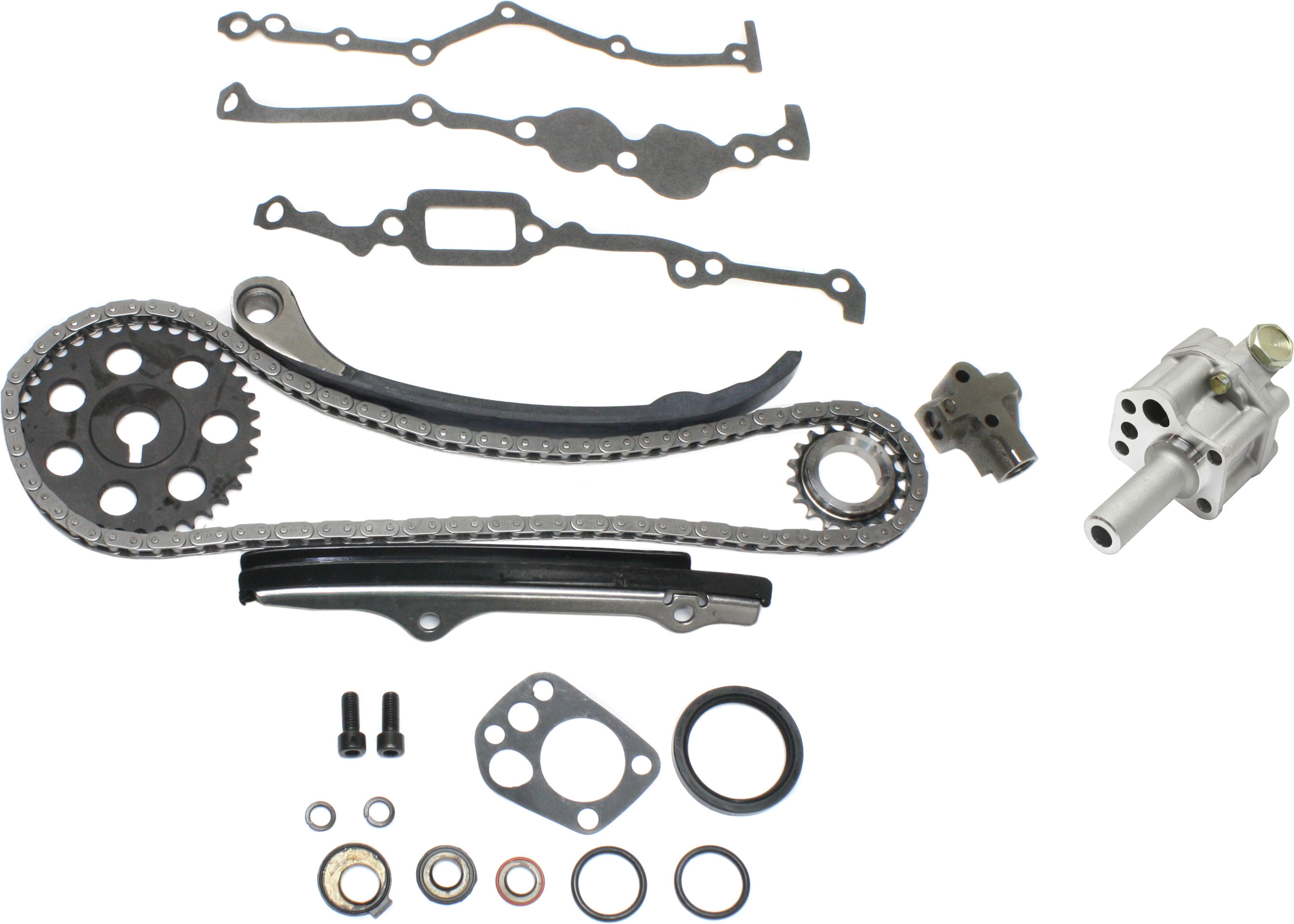 AM 240SX 89-90 D21-90-94 PICKUP 95-97 FRONT TIMING CHAIN KIT 2 pc Kit with Oil Pump SKU KIT 081816-01 OEM 15010V0300-15010S8000-1501040F