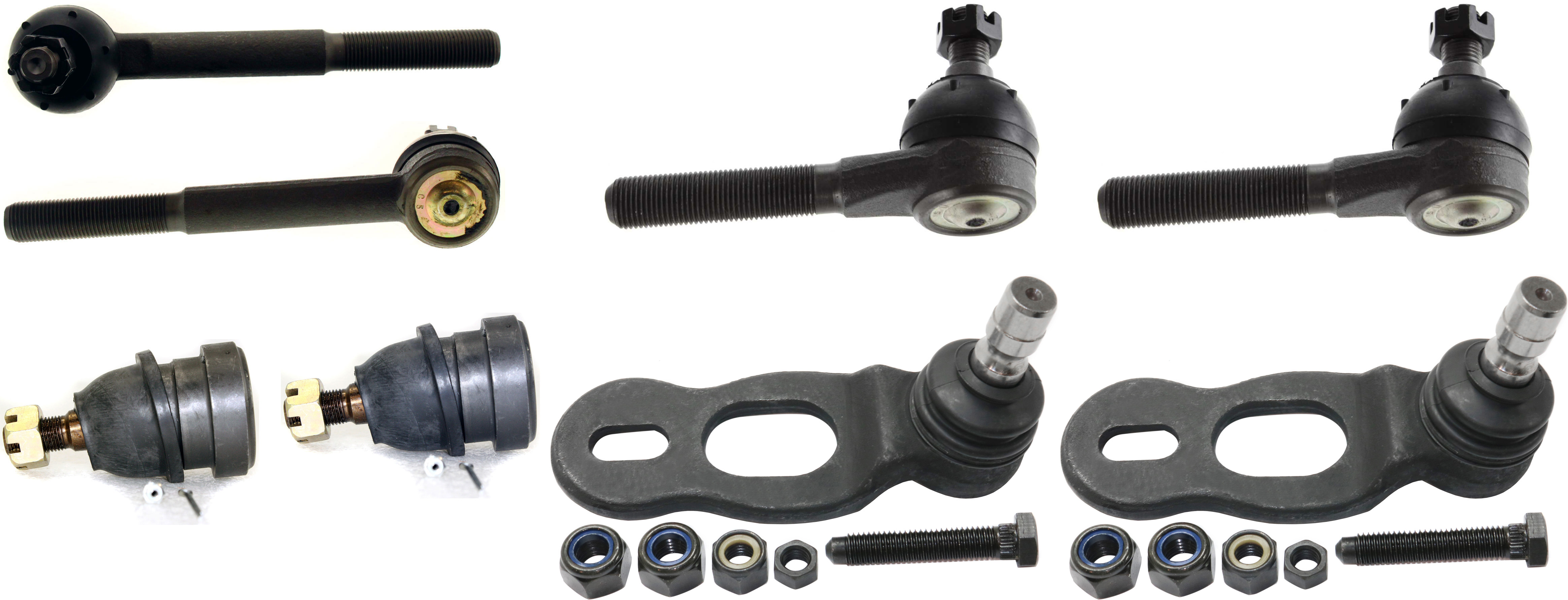 AM CROWN VICTORIA GRAND MARQUIS TOWN CAR 95-02 FRONT SUSPENSION KIT RH AND LH 8 pc kit with Ball Joints and Tie Rod Ends SKU KIT 082014-04 OEM 104226-5051223-2601463OS 2W7Z3