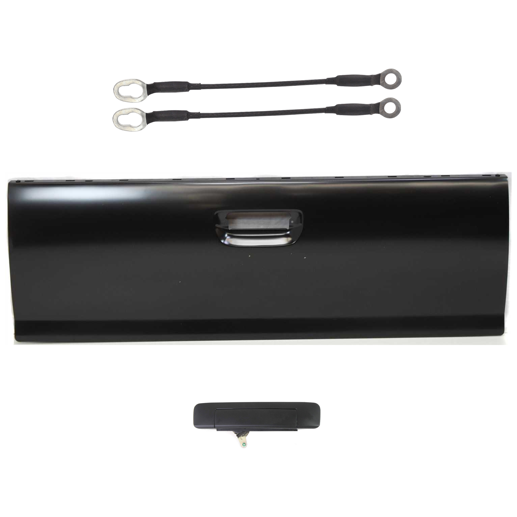 AM TACOMA 05-08 TAILGATE KIT Shell 4 pc Kit with Tailgate Handle and Tailgate Cable SKU KIT 082117-04 Partslink TO1910100 OEM 6570104013-6577004070-69090040