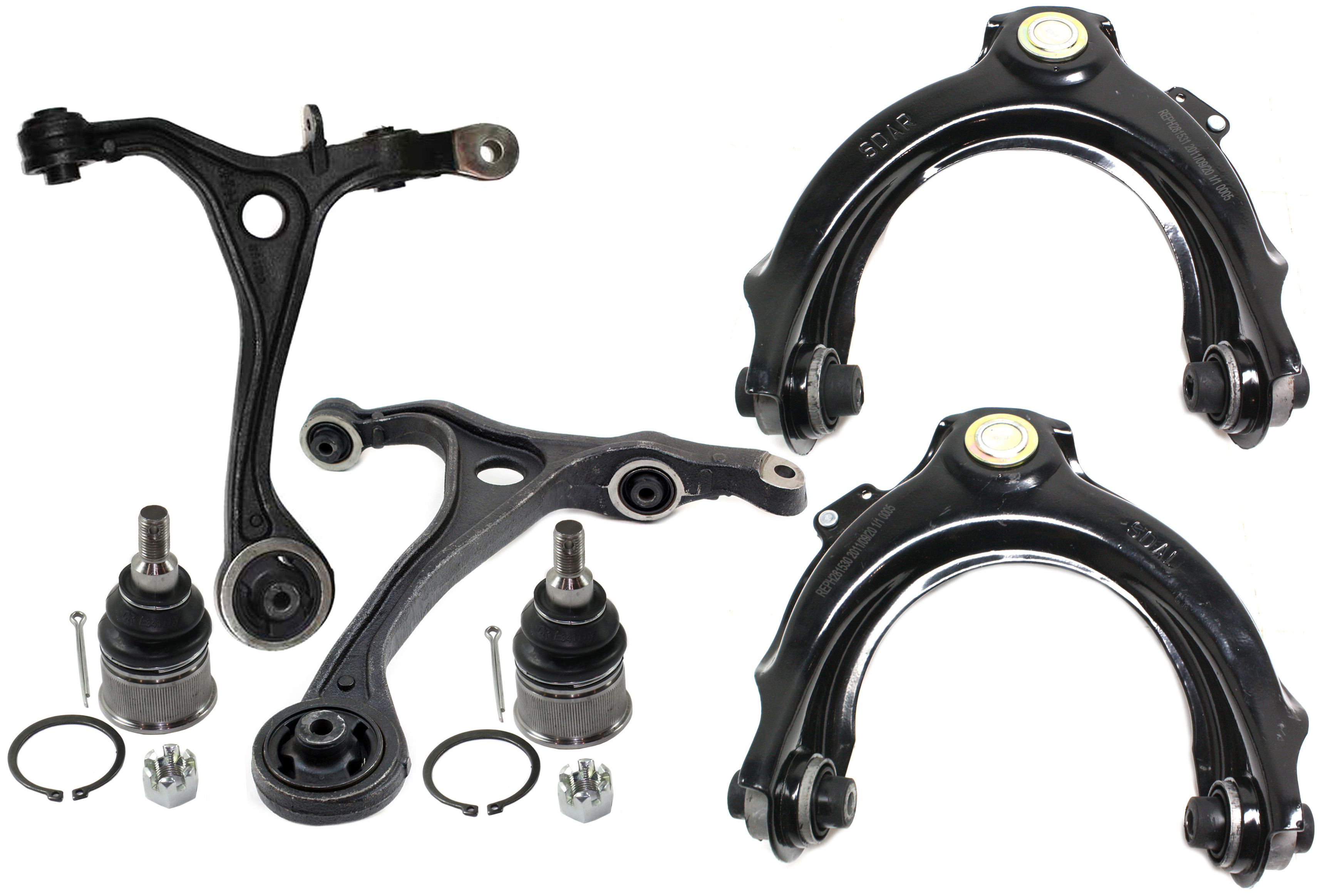 AM ACCORD 03-07 FRONT CONTROL ARM KIT RH AND LH Upper and Lower Front Lower w ball joint s Upper w o ball joint s 6 pc Kit with Ball Joint SKU KIT 082217-23 OEM 1016526-2601662-2601797-505137