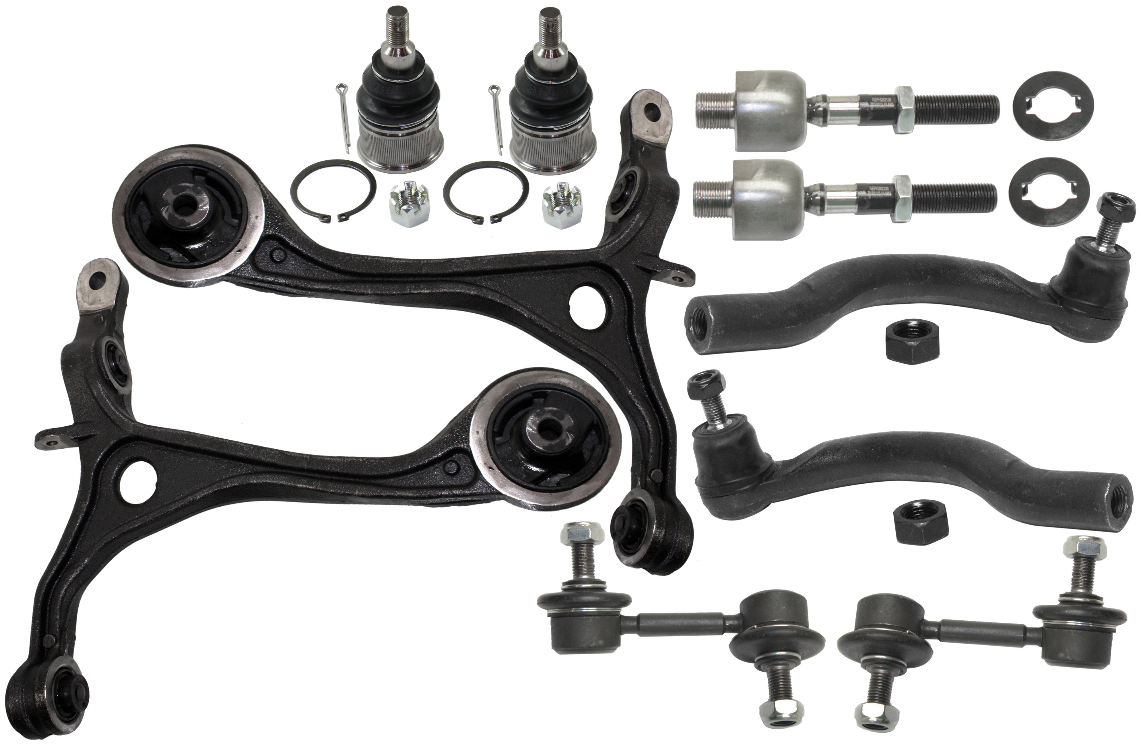 AM ACCORD 03-03 TSX 04-08 FRONT CONTROL ARM KIT RH AND LH Lower 10 pc kit with Ball Joints Sway Bar Links and Tie Rod Ends SKU KIT 082217-25 OEM 1016526-2601662-2601797-505
