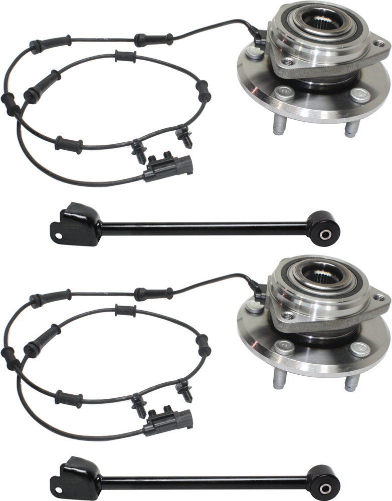AM WRANGLER 07-10 FRONT CONTROL ARM KIT RH AND LH Upper 4 pc kit with Wheel Hubs SKU KIT 082217-28 OEM 52059976AC 52060398AC