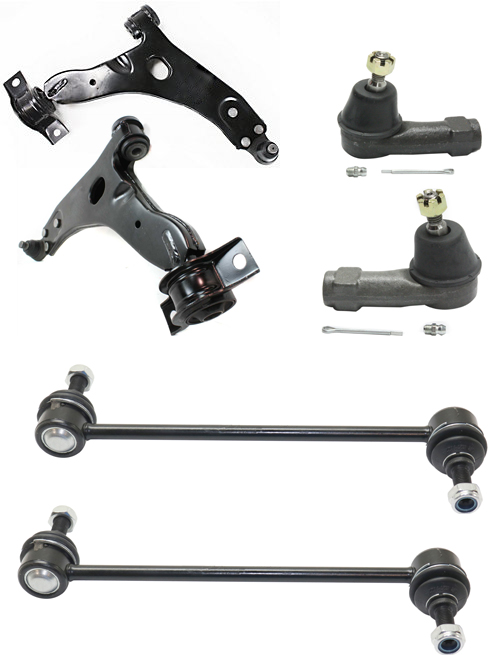 AM FOCUS 00-04 FRONT CONTROL ARM KIT RH AND LH Lower w ball joint s 6 pc Kit with Sway Bar Link and Tie Rod End SKU KIT 082217-35 OEM YS4Z3078BA Y54Z3078BA YS4Z3079