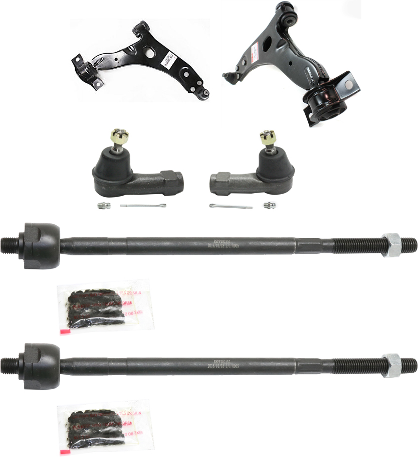 AM FOCUS 00-04 FRONT CONTROL ARM KIT RH AND LH Lower 6 pc Kit with Tie Rod End SKU KIT 082217-36 OEM YS4Z3078BA Y54Z3078BA YS4Z3079