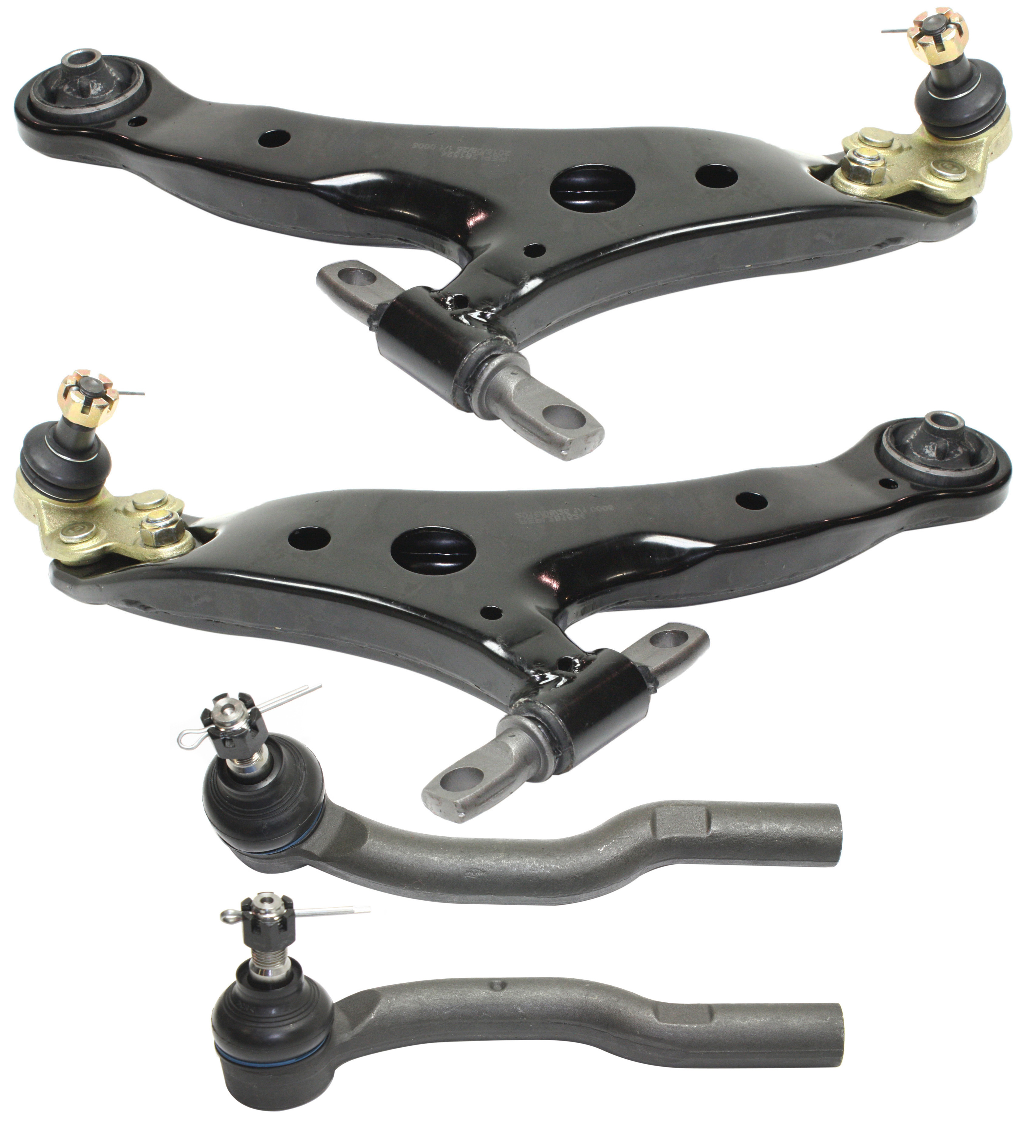 AM CAMRY ES330-04-06 FRONT CONTROL ARM RH AND LH Lower 4 pc Kit w Tie Rod End SKU KIT 082217-41 OEM 4547009040-1015317-2693360-401